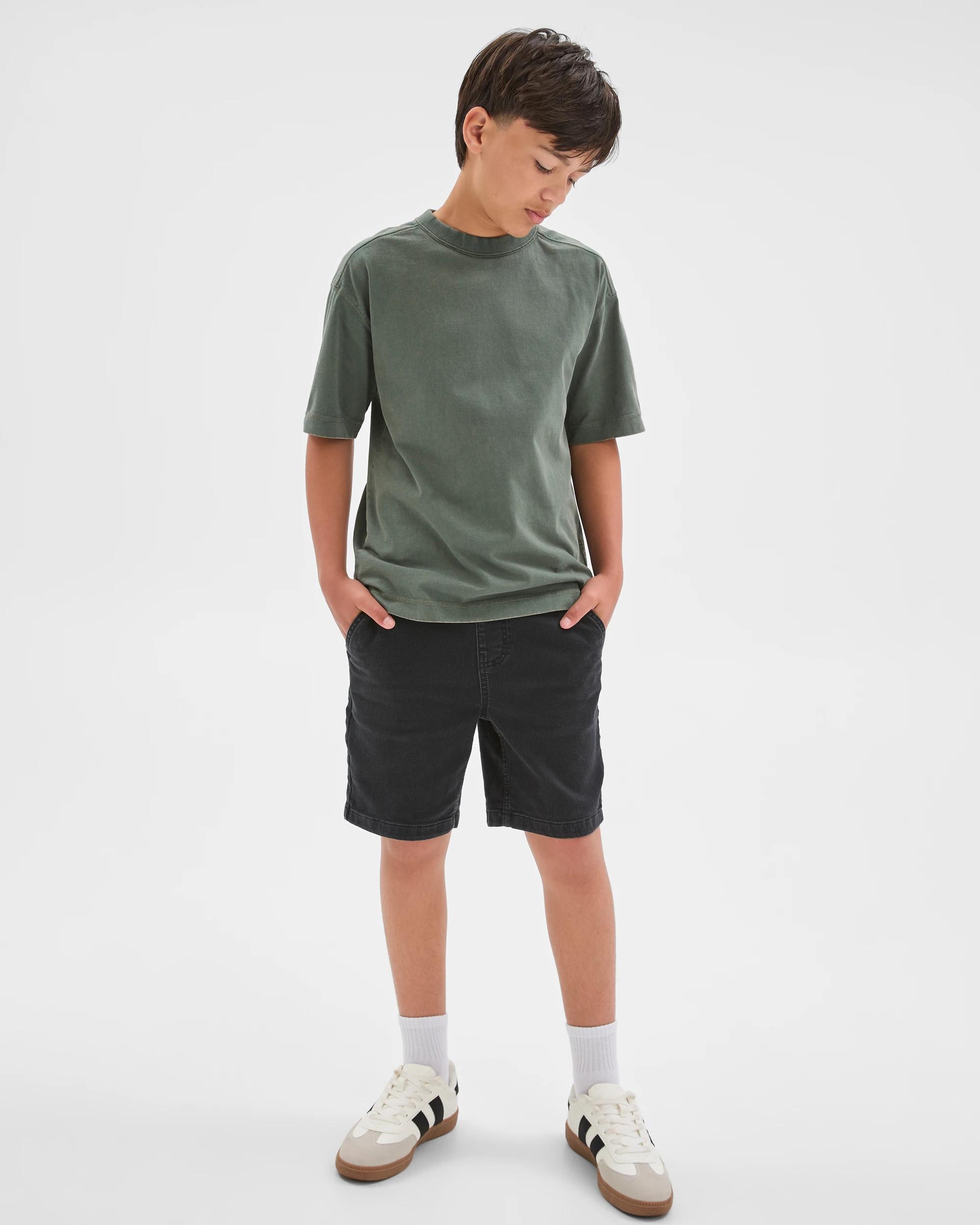 1 Target Kids Elastic Waistband Denim Shorts BLACKWASH, 1 of 6