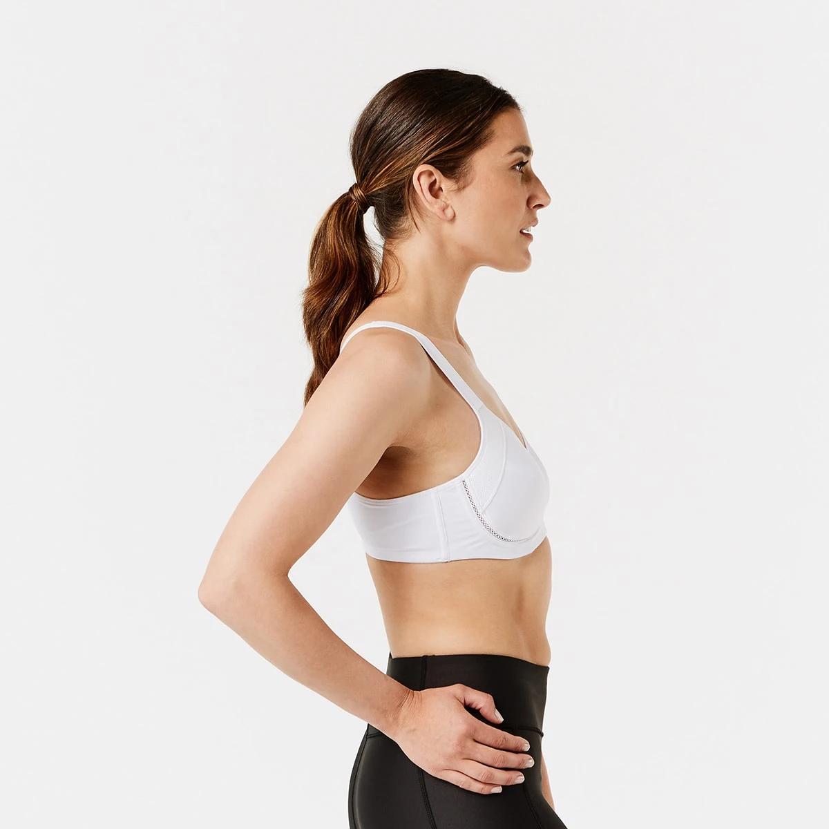 2 Cross Elastic Underwire High Support Sports Bra White, 2 of 5