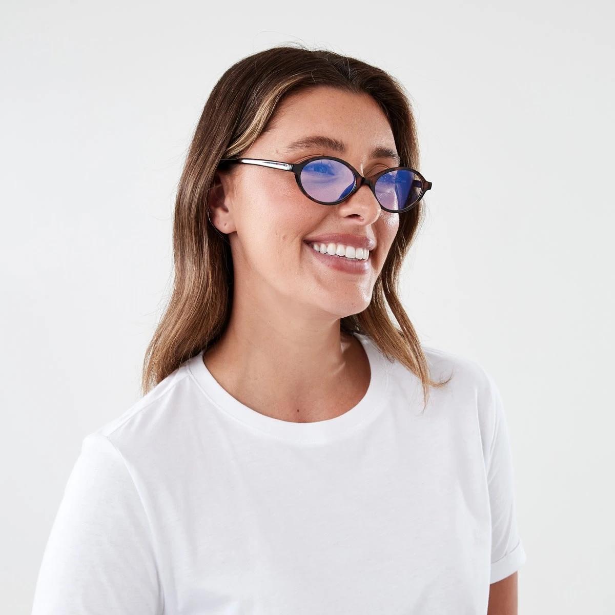 6 Womens Oval Blue Light Glasses Tort, 6 of 7