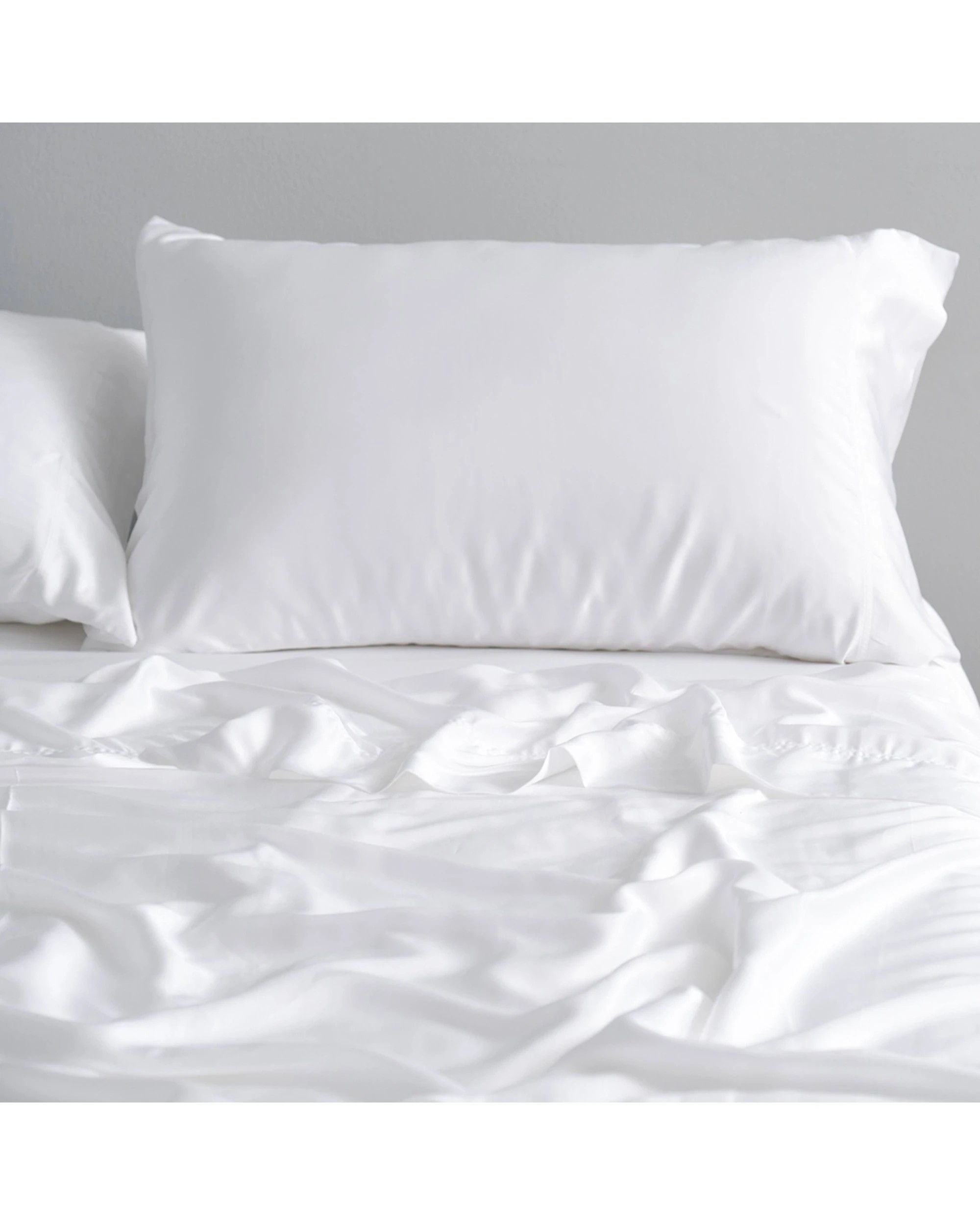 1 Canningvale Luxury Lustro Bamboo Viscose Bed Sheet Set - Queen Bed - White, 1 of 4