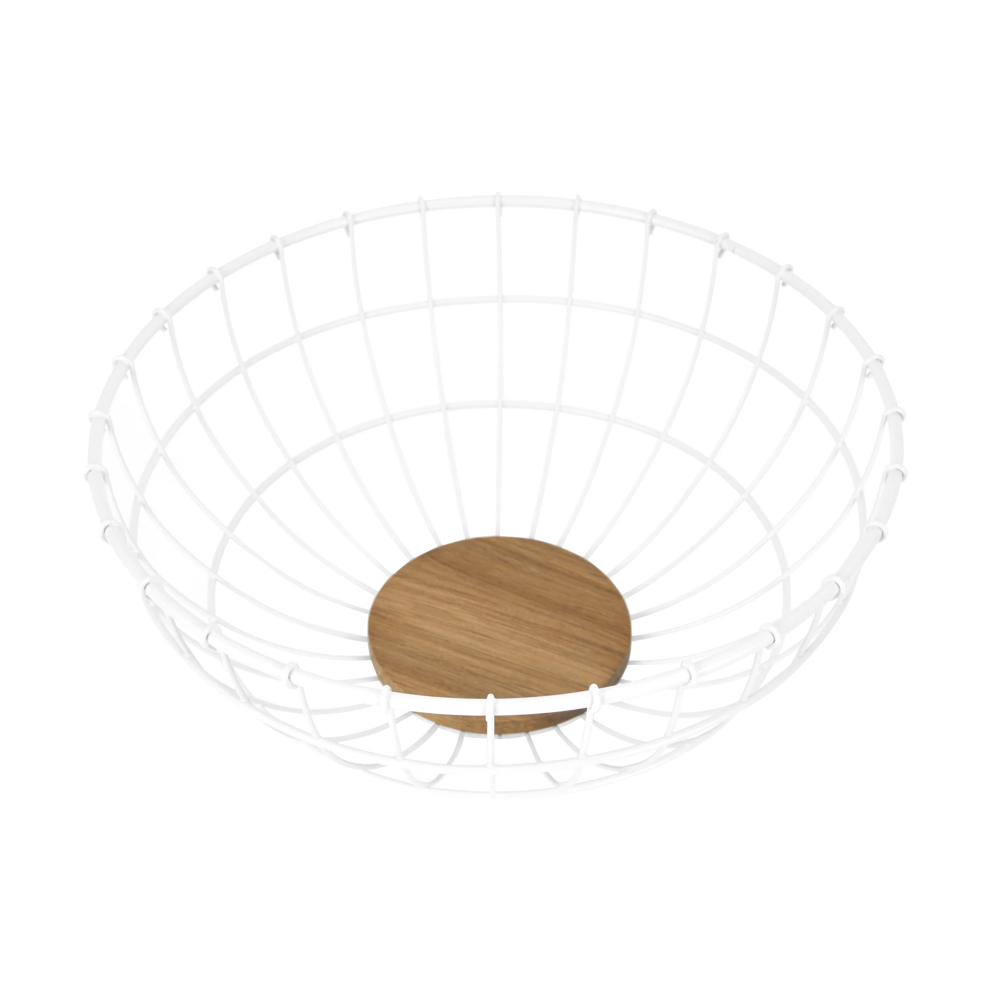 1 Off White and Acacia Fruit Bowl, 1 of 6