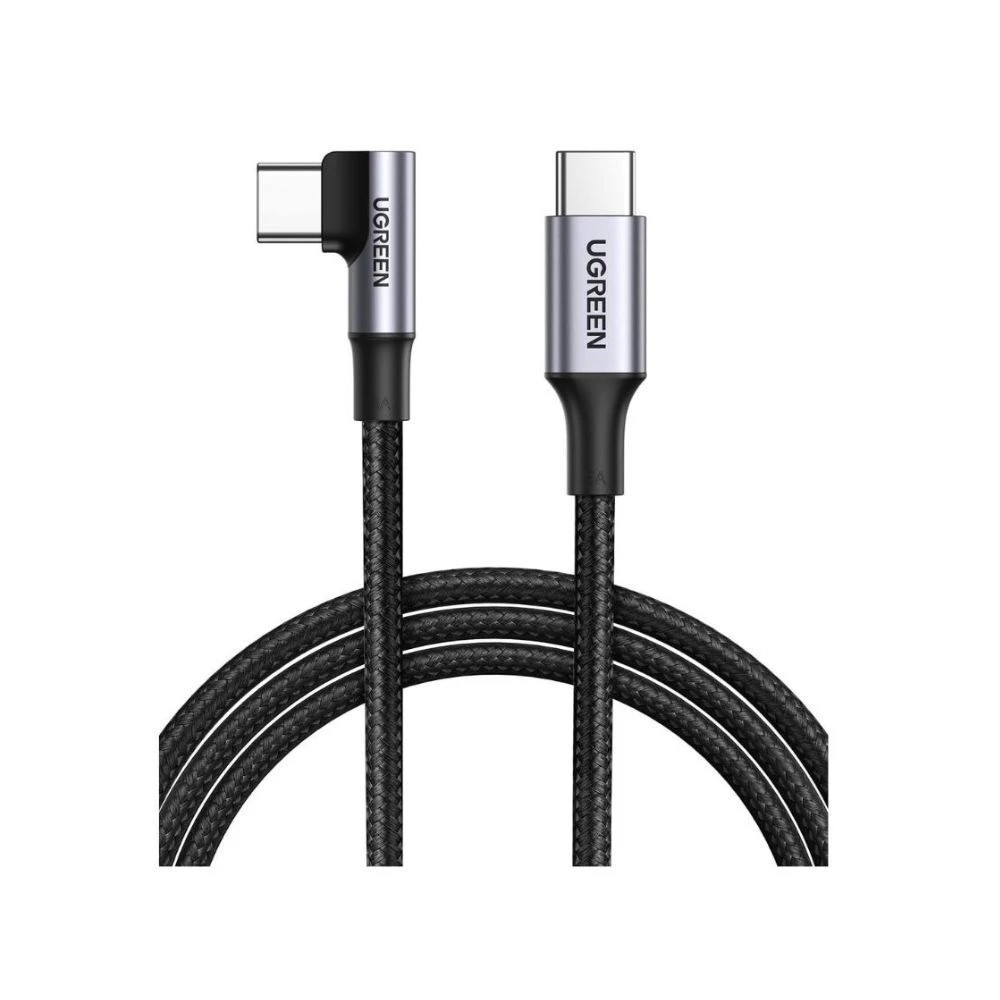1 Ugreen 90 Degree Angle USB-C Male to USB-C Male 100W Braided Cable 1m, 1 of 1