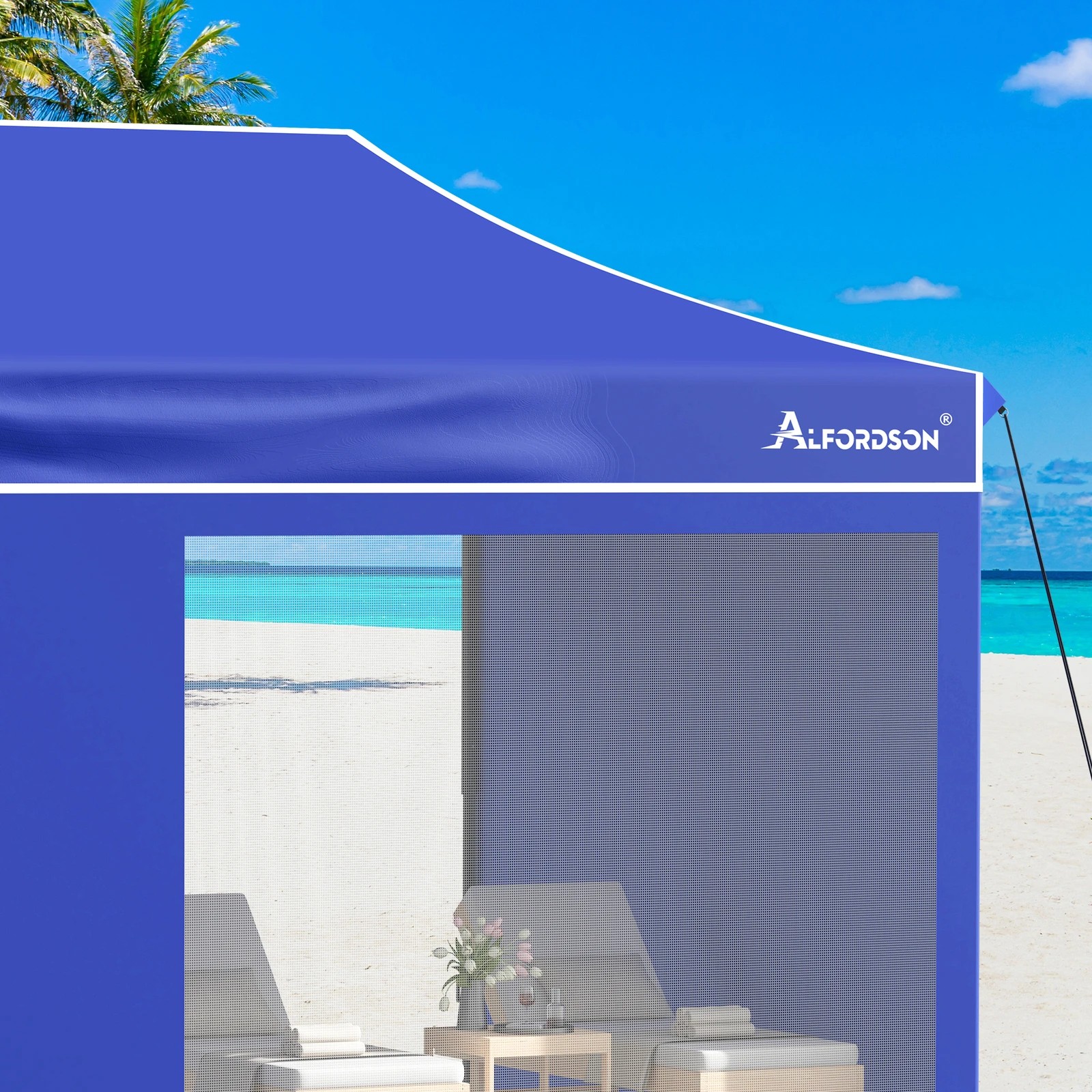 6 Alfordson Gazebo 3x6m Pop Up Marquee Camping Folding Tent 600D Oxford - Blue, 6 of 10