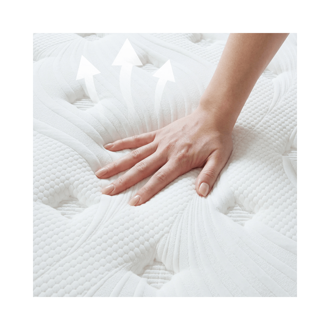 4 Advwin 32CM Double Size Hybrid Mattress Medium Firm Feel Pocket Springs - White, 4 of 10