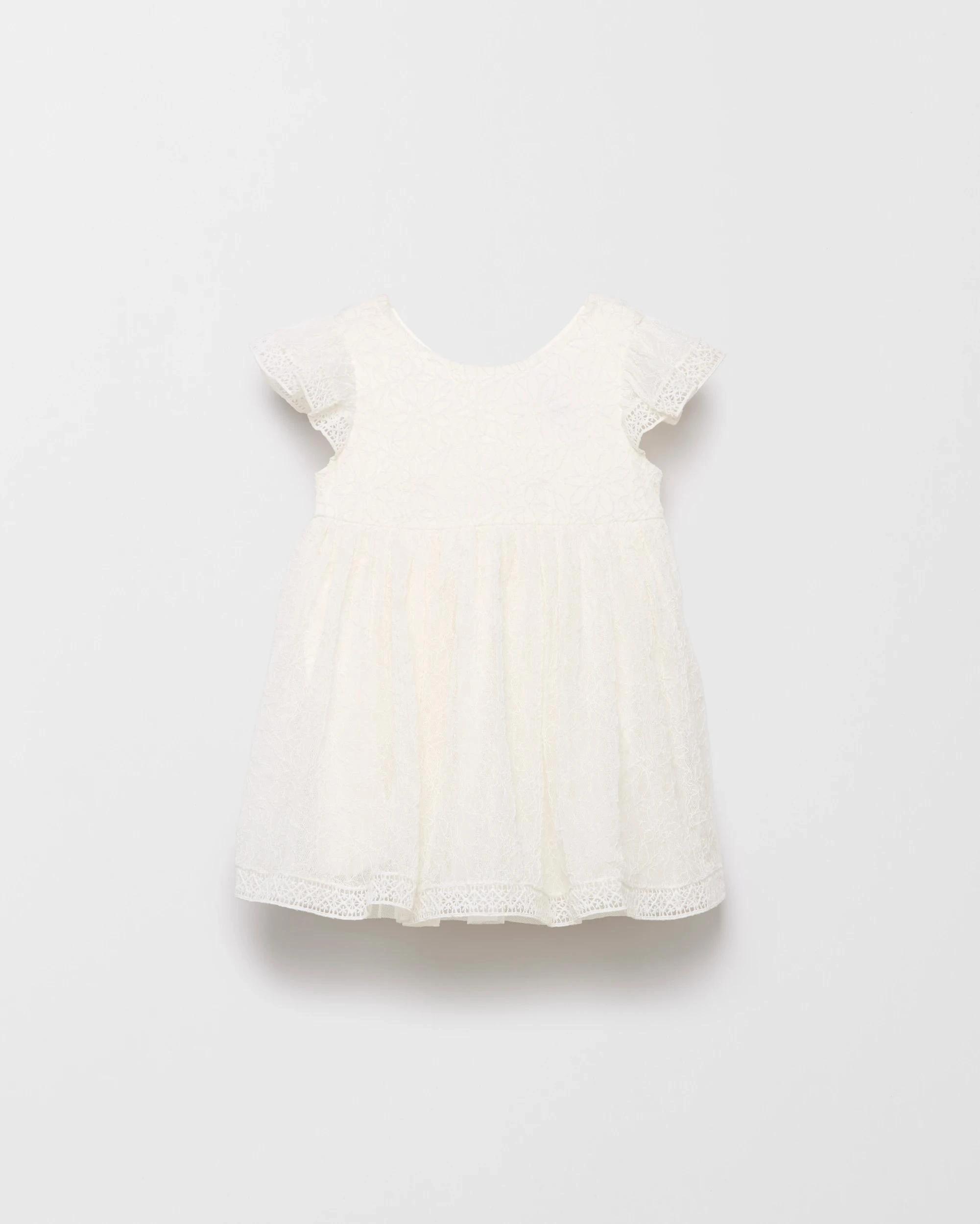 4 Target Baby Christmas Baby Lace Open Back Dress CREAM, 4 of 5
