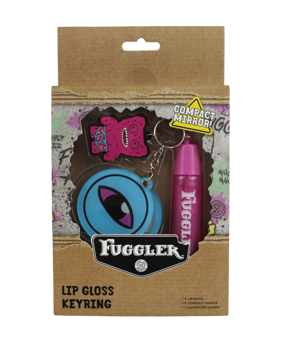 Fuggler Lip Gloss with Keychain - Pink