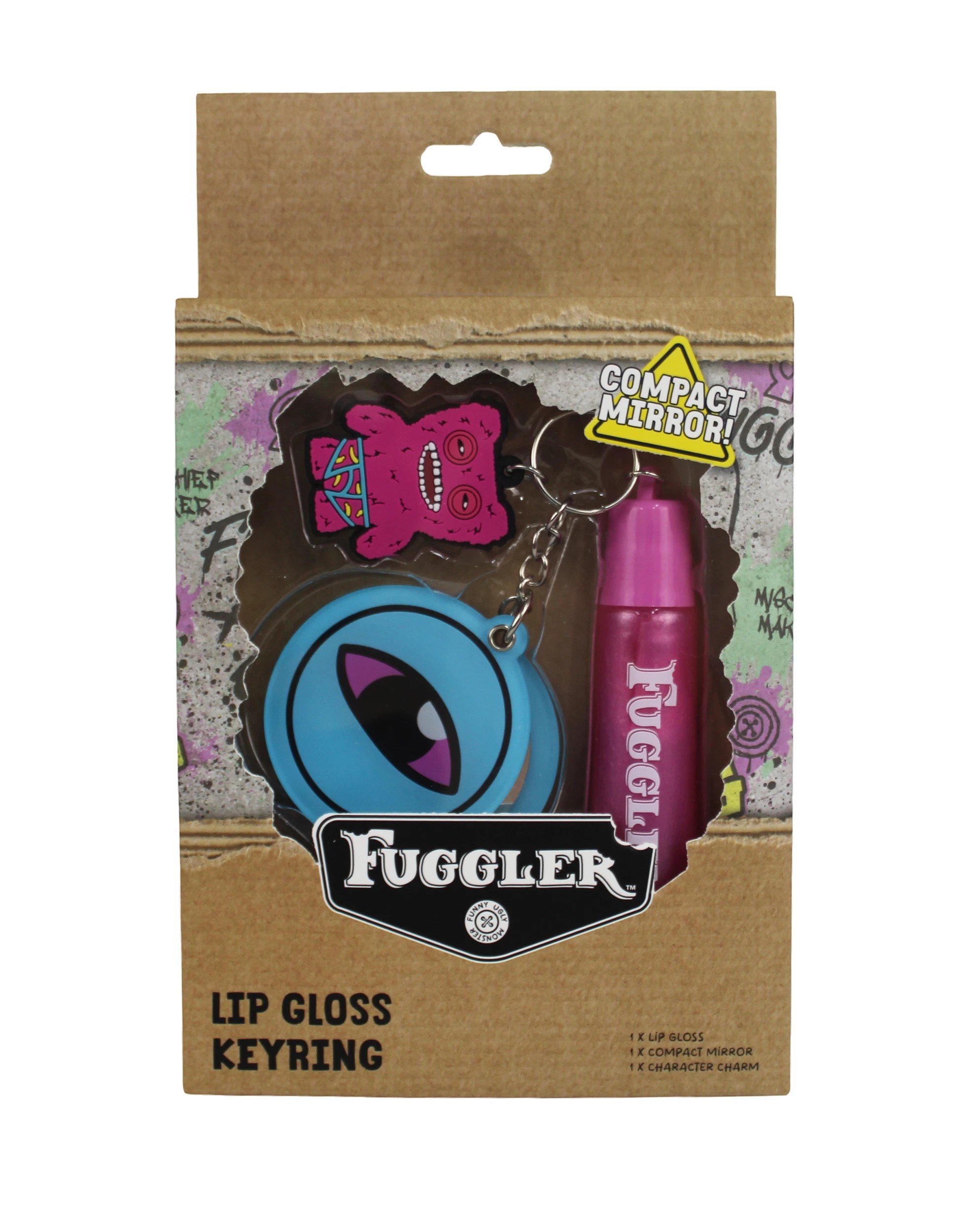 1 Fuggler Lip Gloss with Keychain - Pink, 1 of 4
