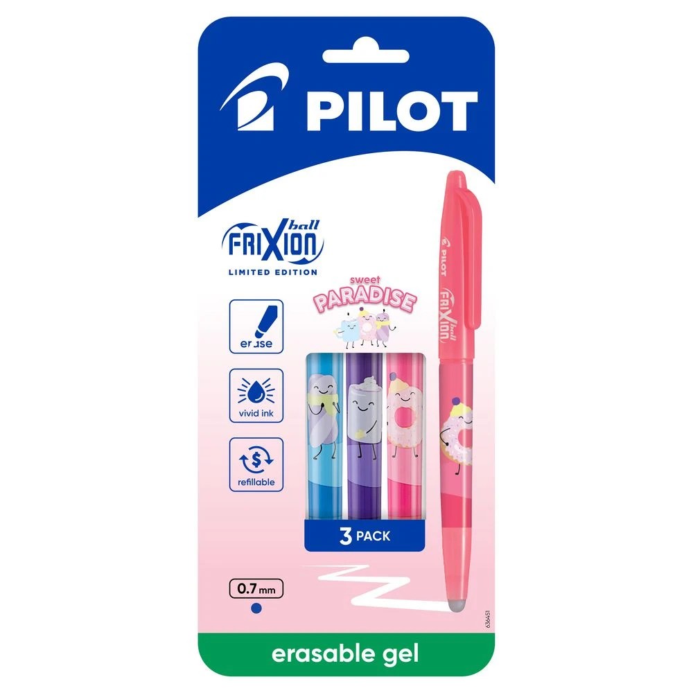 1 PILOT FriXion Ball Sweets Erasable Gel Pen 0.7mm Blue 3 Pack, 1 of 9
