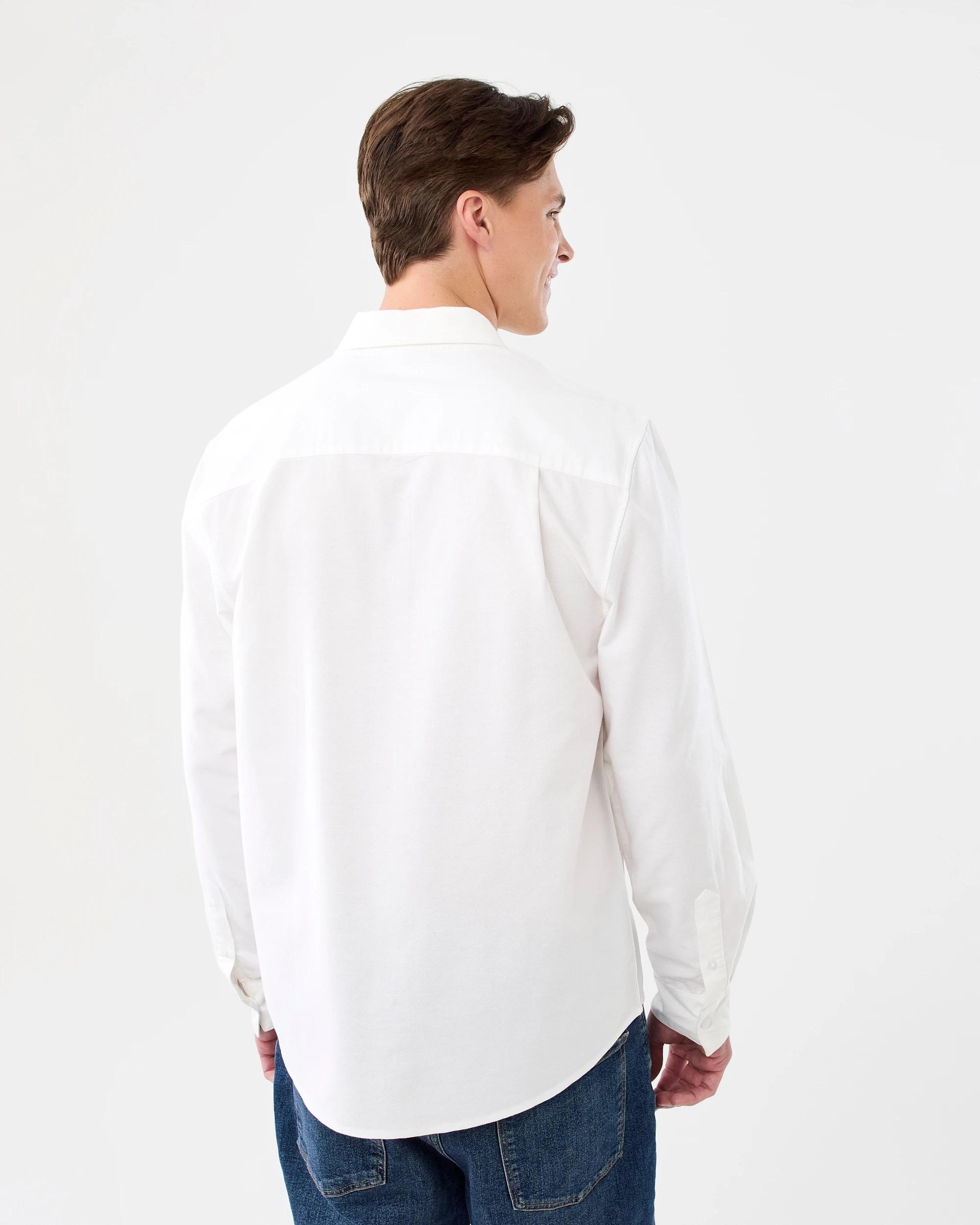 3 Long Sleeve Oxford Shirt White, 3 of 8