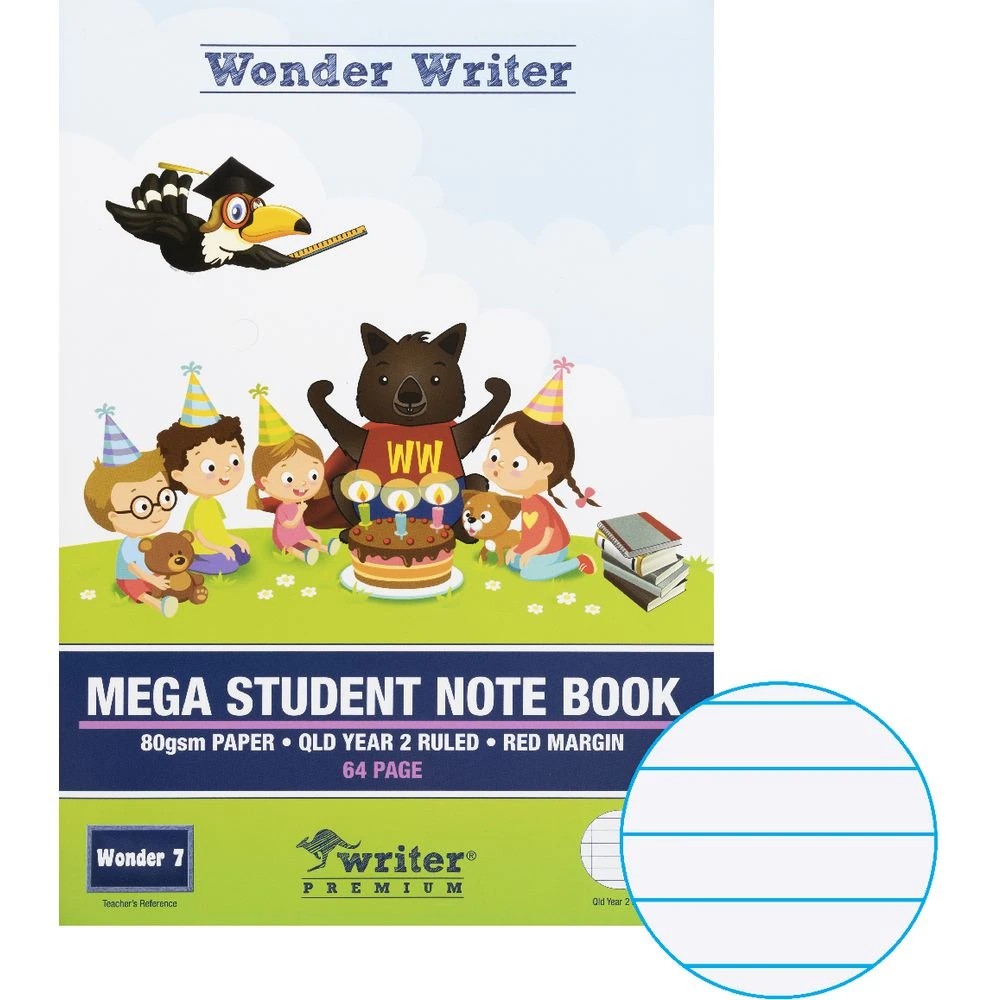 3 Writer 330x240mm 80gsm Student Notebook Year 2 QLD 64 Page, 3 of 3