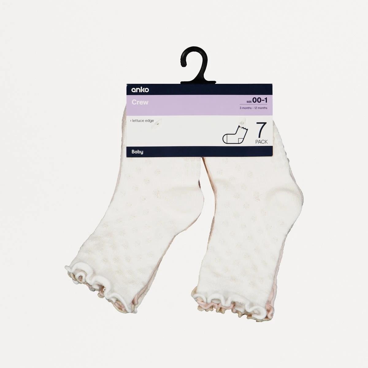 2 7 Pack Lettuce Edge Socks Pur Rib, 2 of 2