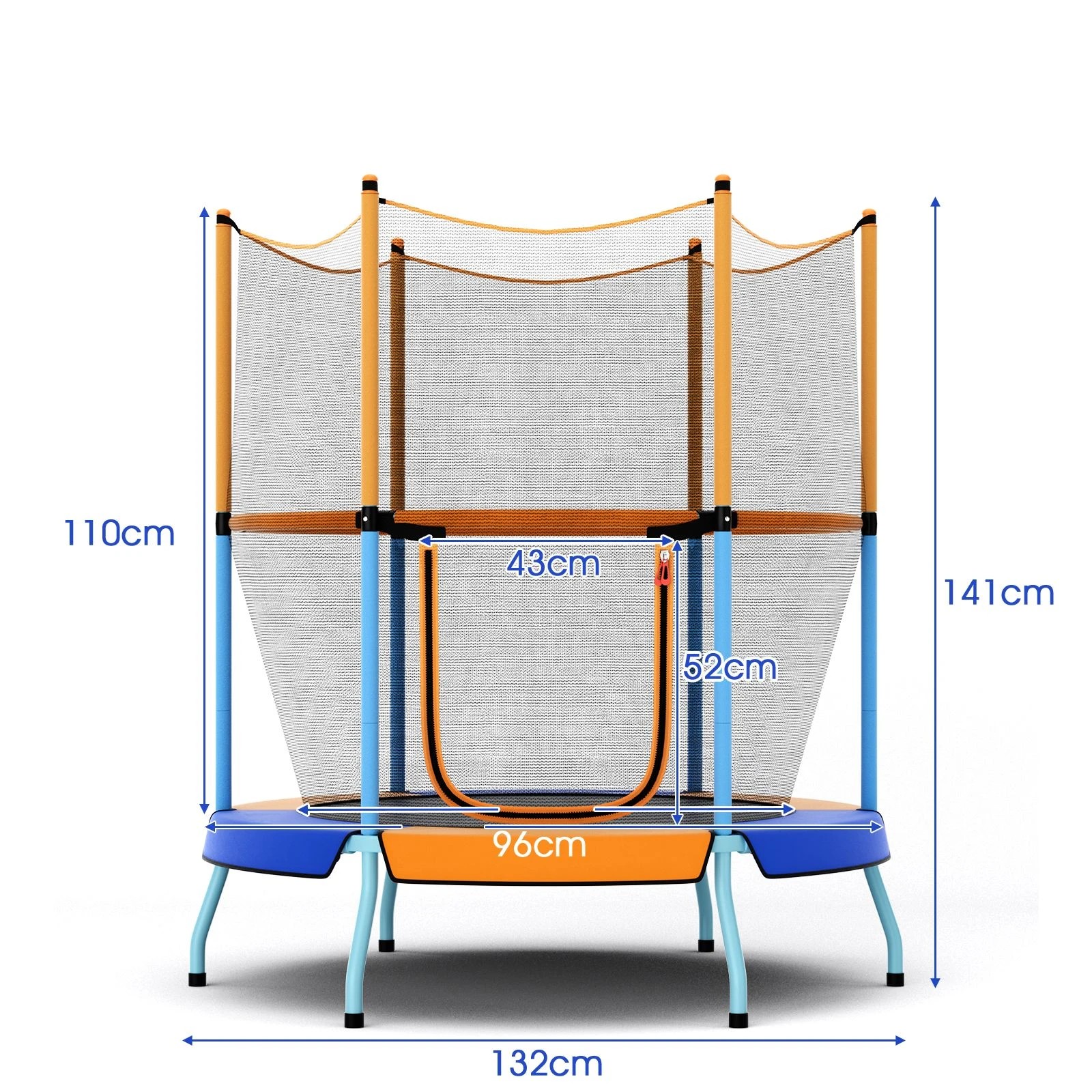 2 Costway Kids Trampoline w/360 Degree All-Round Security Enclosure Net Recreational Trampoline - Orange, 2 of 2