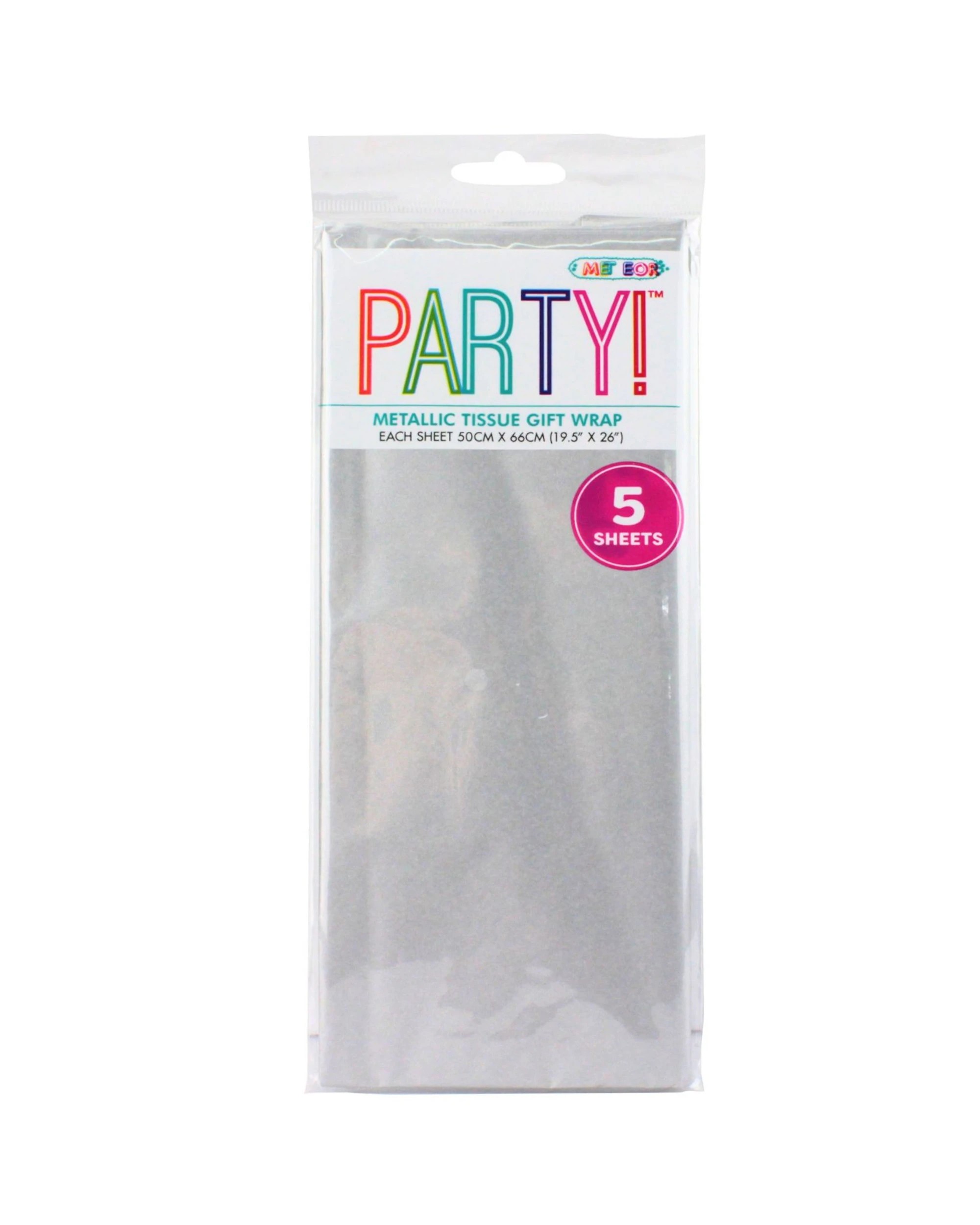 1 Meteor Metallic Tissue Paper 10 Sheets - Silver, 1 of 2