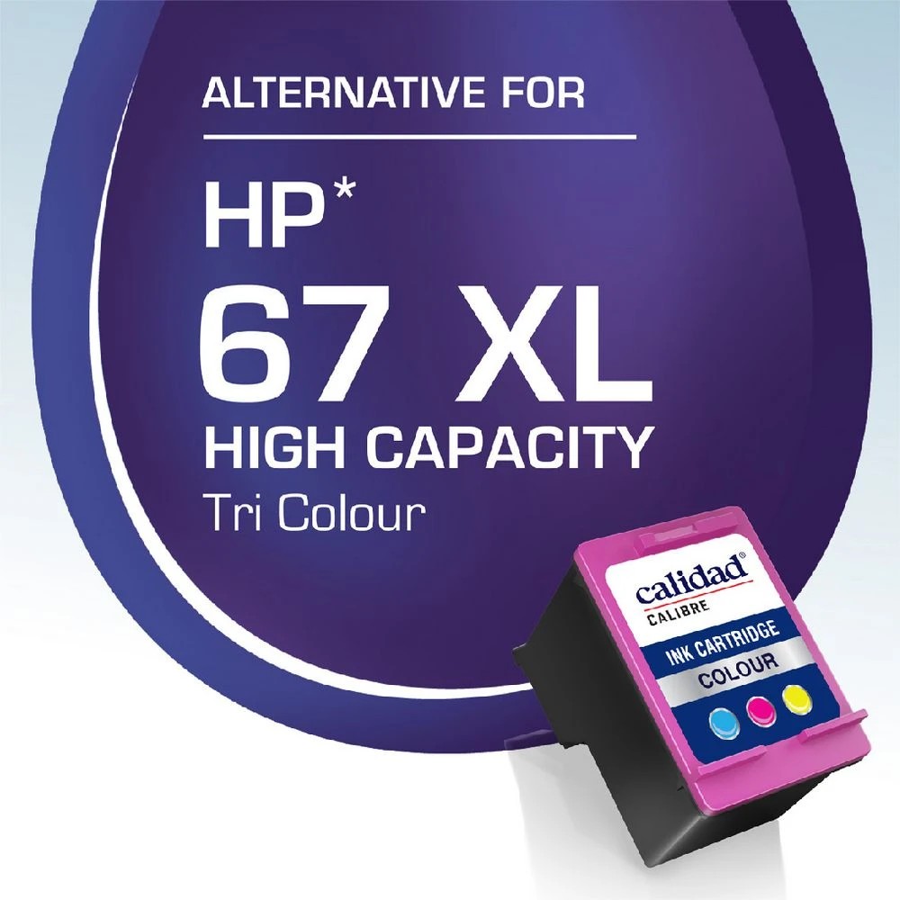 2 Calidad HP Alternative 67XL Tri Colour Ink Cartridges, 2 of 7