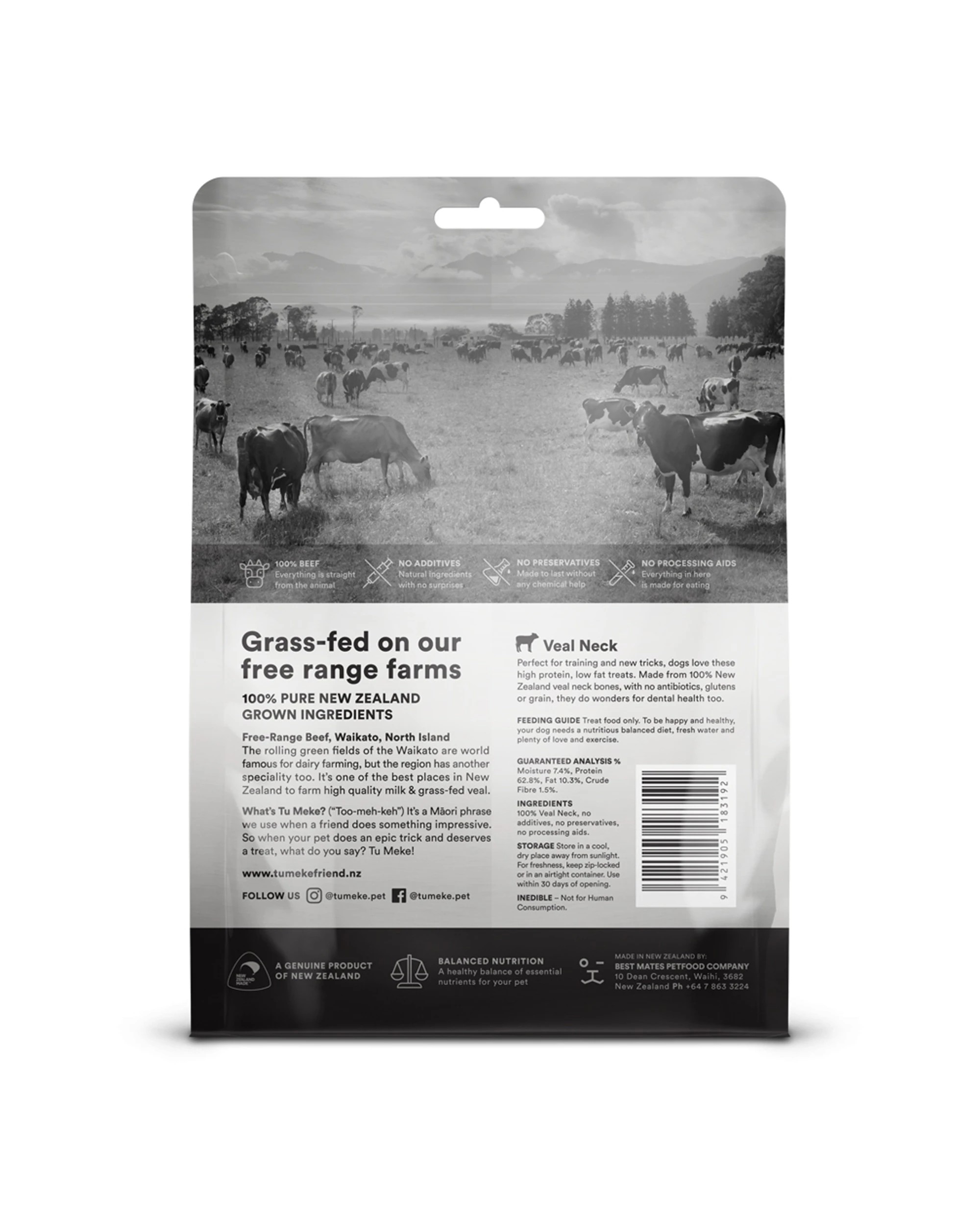 4 Tu Meke Friend 2 x 125g Air-Dried Natural Dog Treats Veal Neck Free Range - Plain, 4 of 4