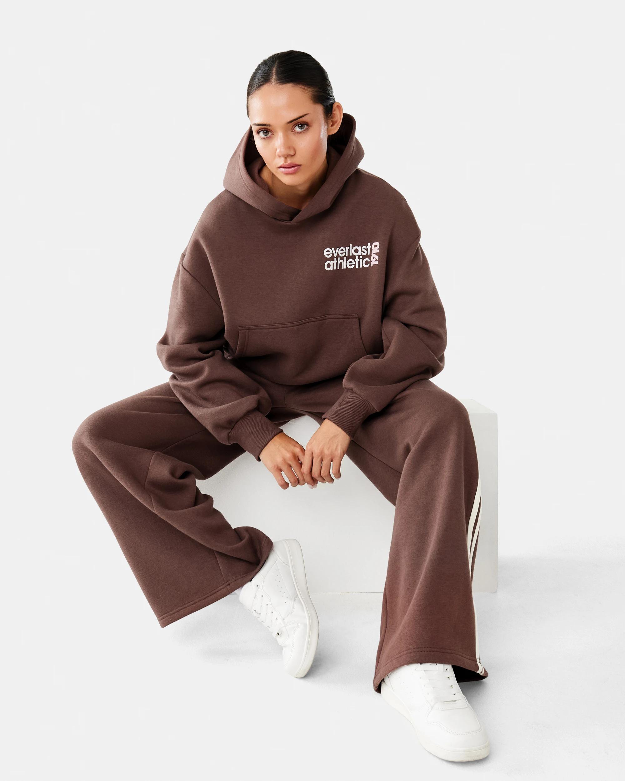 9 Everlast Womens Mid Length Cinch Hoodie Choc, 9 of 10