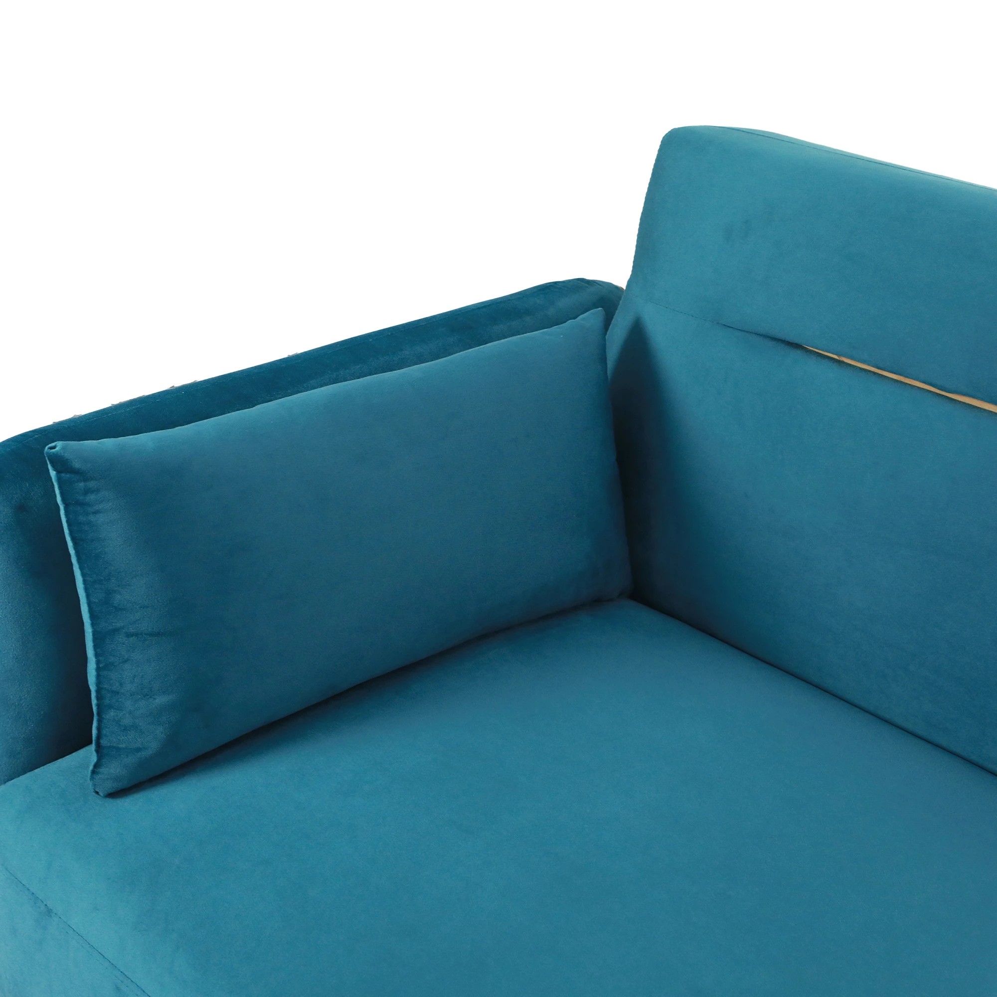 6 Levede 3 Seater Velvet Sofa Bed Blue, 6 of 6