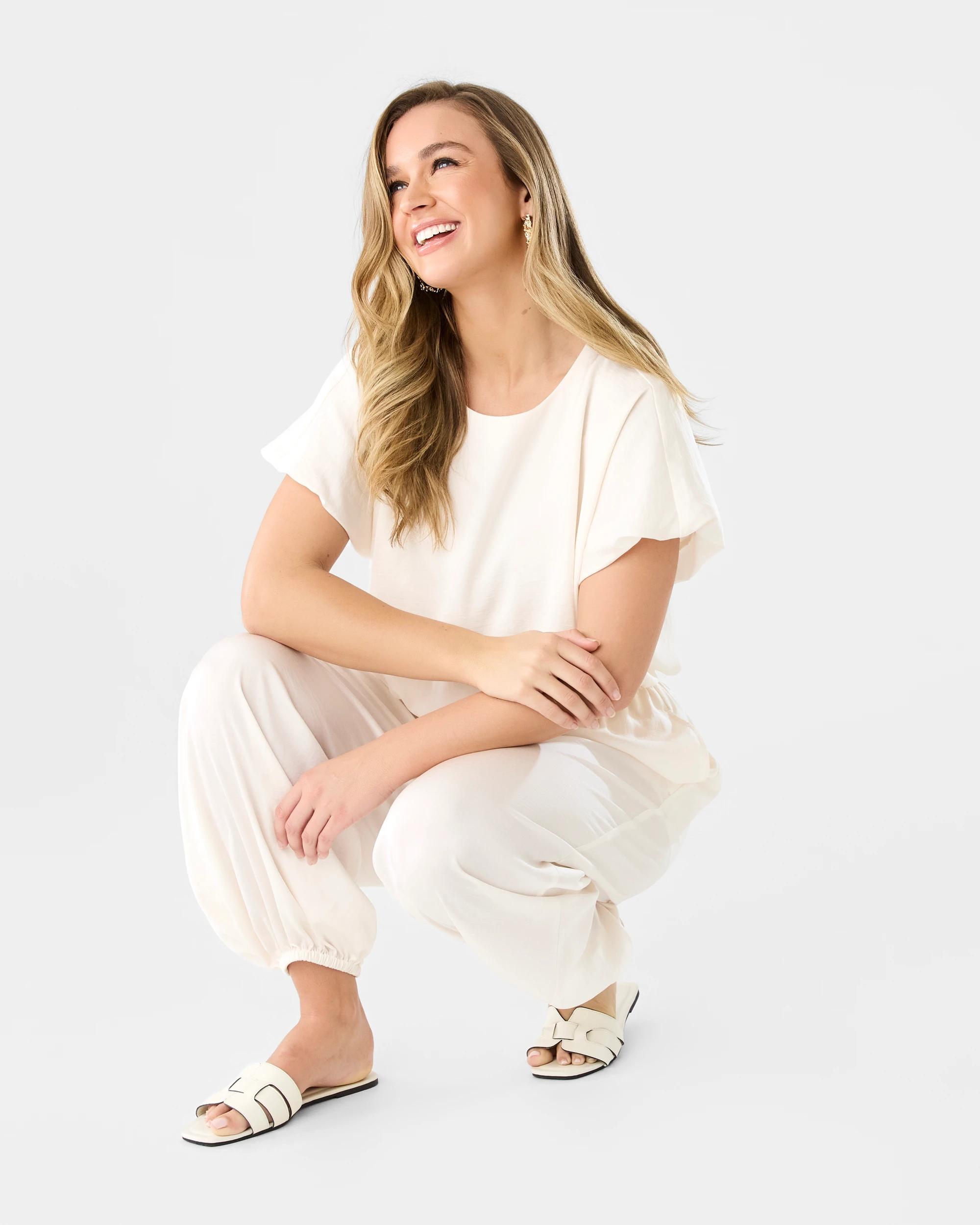 8 Short Sleeve Bubble Hem Top Vanillaoat, 8 of 8