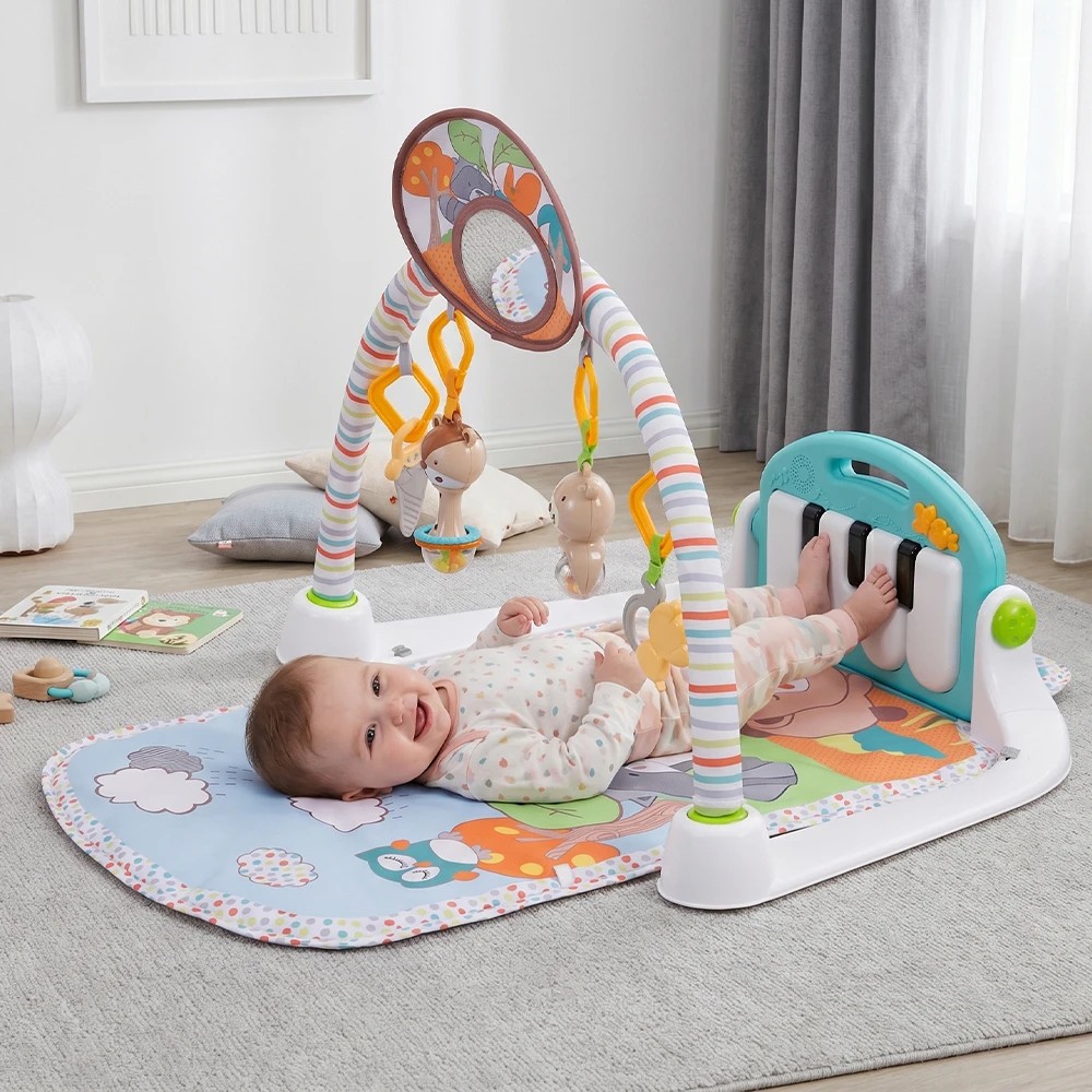 3 Playpals Kids Play Mat Gym Tummy Time Baby Activity Mat with Sensory Music Piano - Multi, 3 of 3