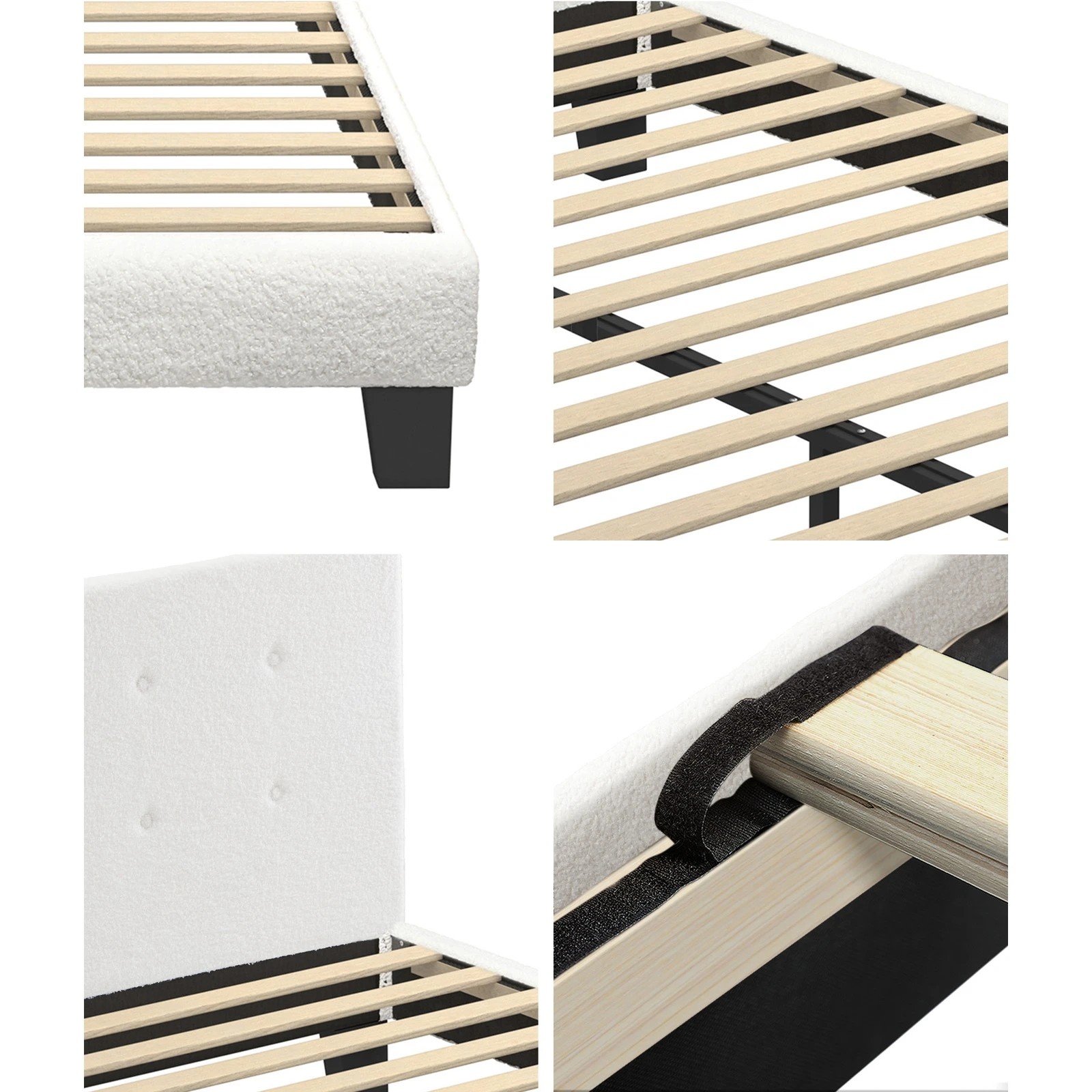 5 Oikiture Double Bed Frame Bed Platform
 - White, 5 of 10