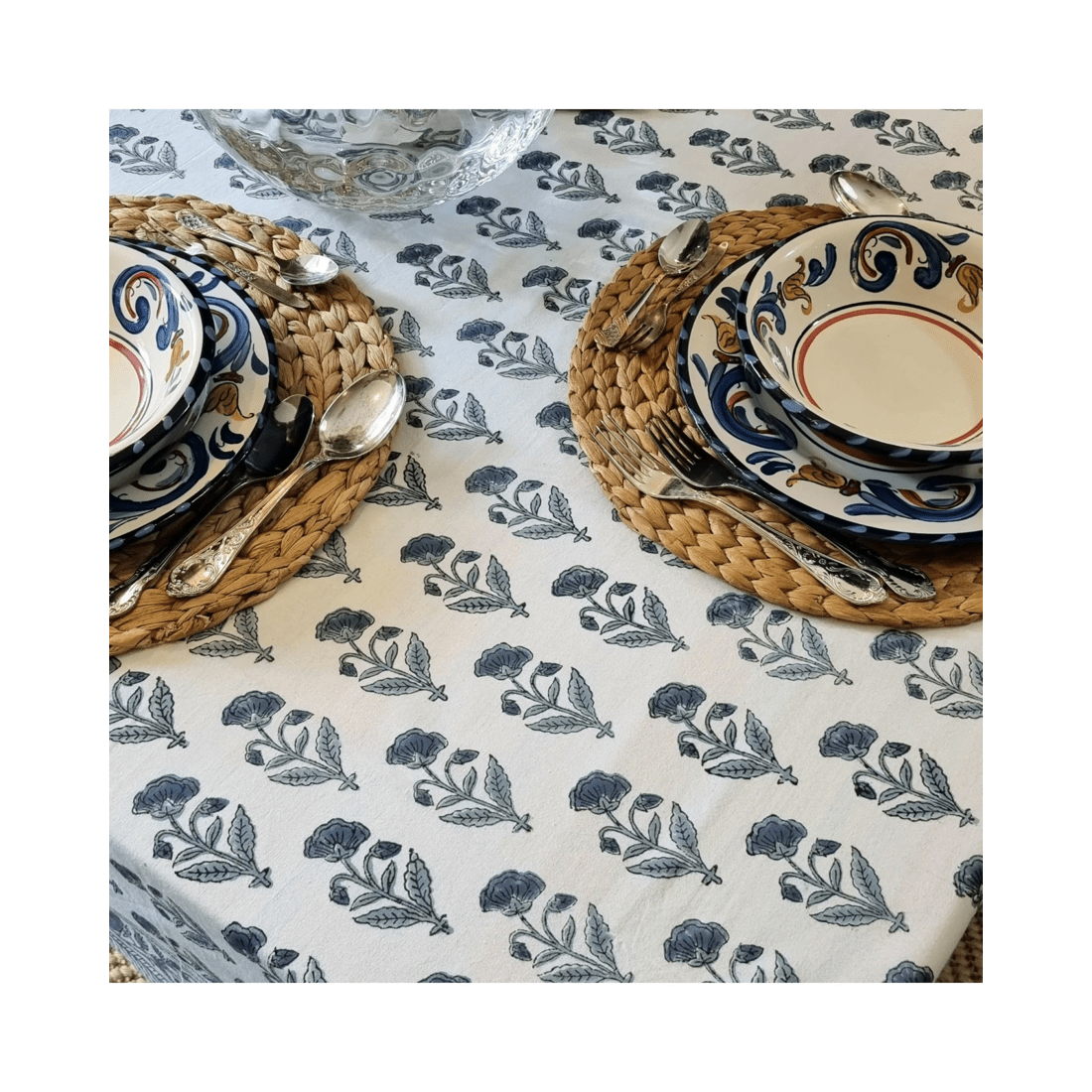 4 Kolka Rectangle Square Tablecloth Table Cover Flower Pattern Dining Table Cloth - Grey, 4 of 9