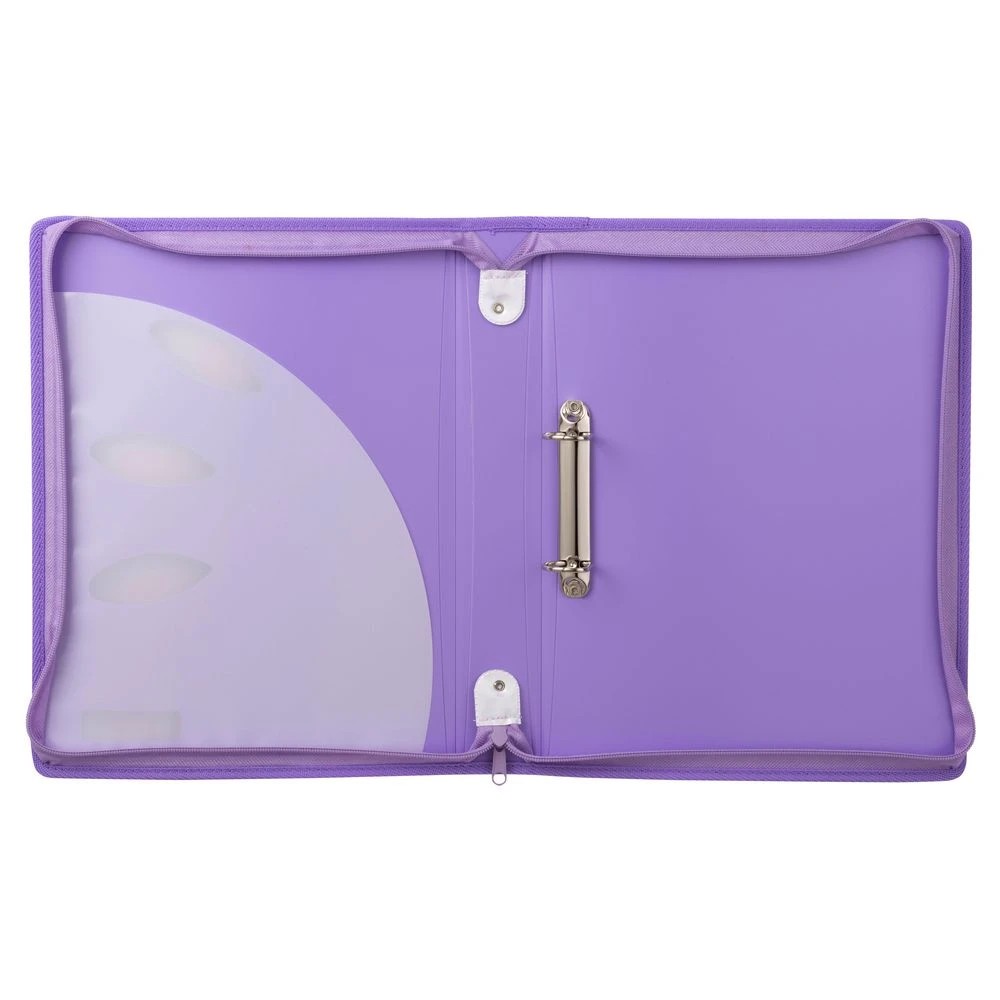 2 ColourHide A4 Zipper Binder 2-D Ring 25mm Lavender, 2 of 2