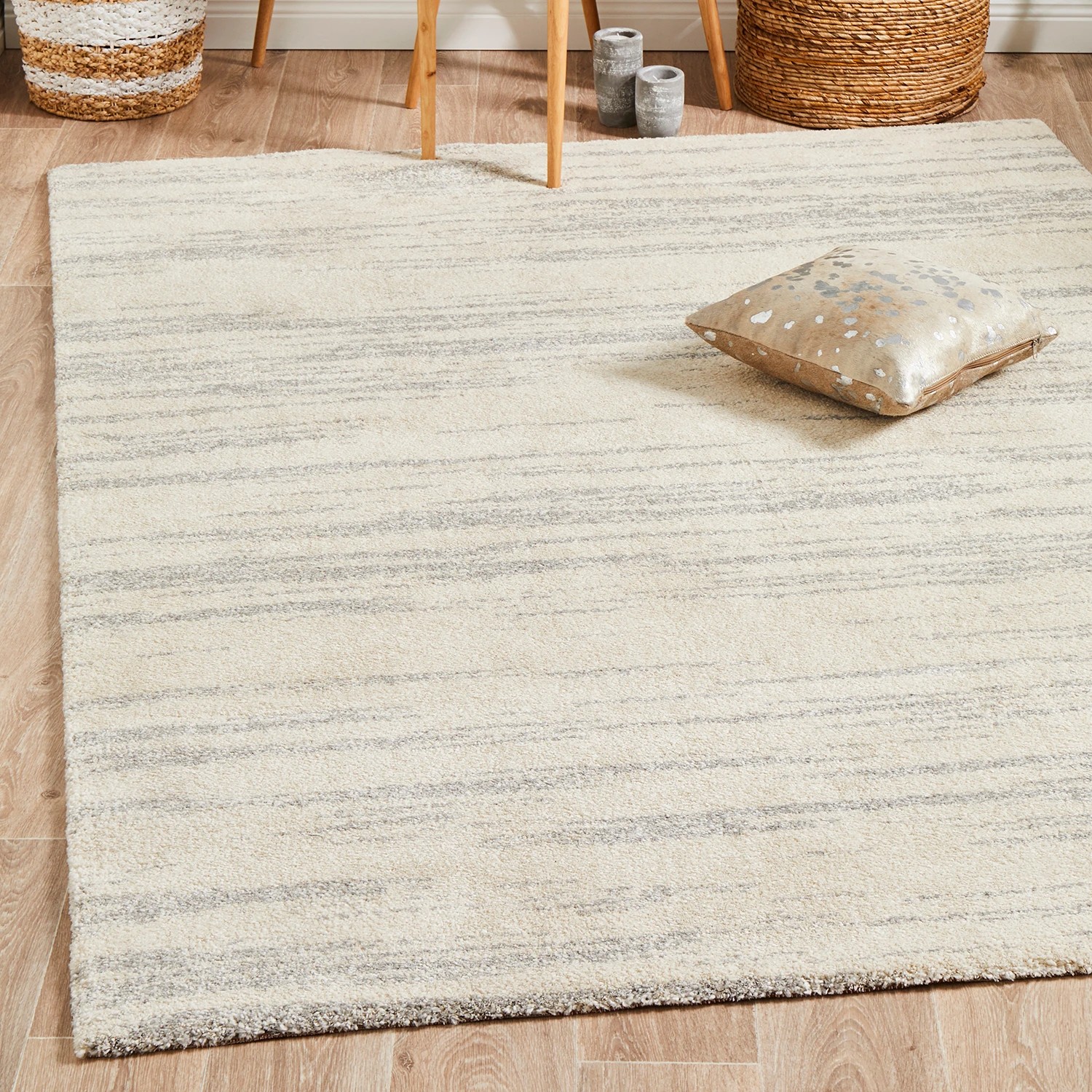 1 Common Ground Rugs Marquee 933 340x240cm - Extra Large Floor Rug - Silver - Natural, 1 of 7
