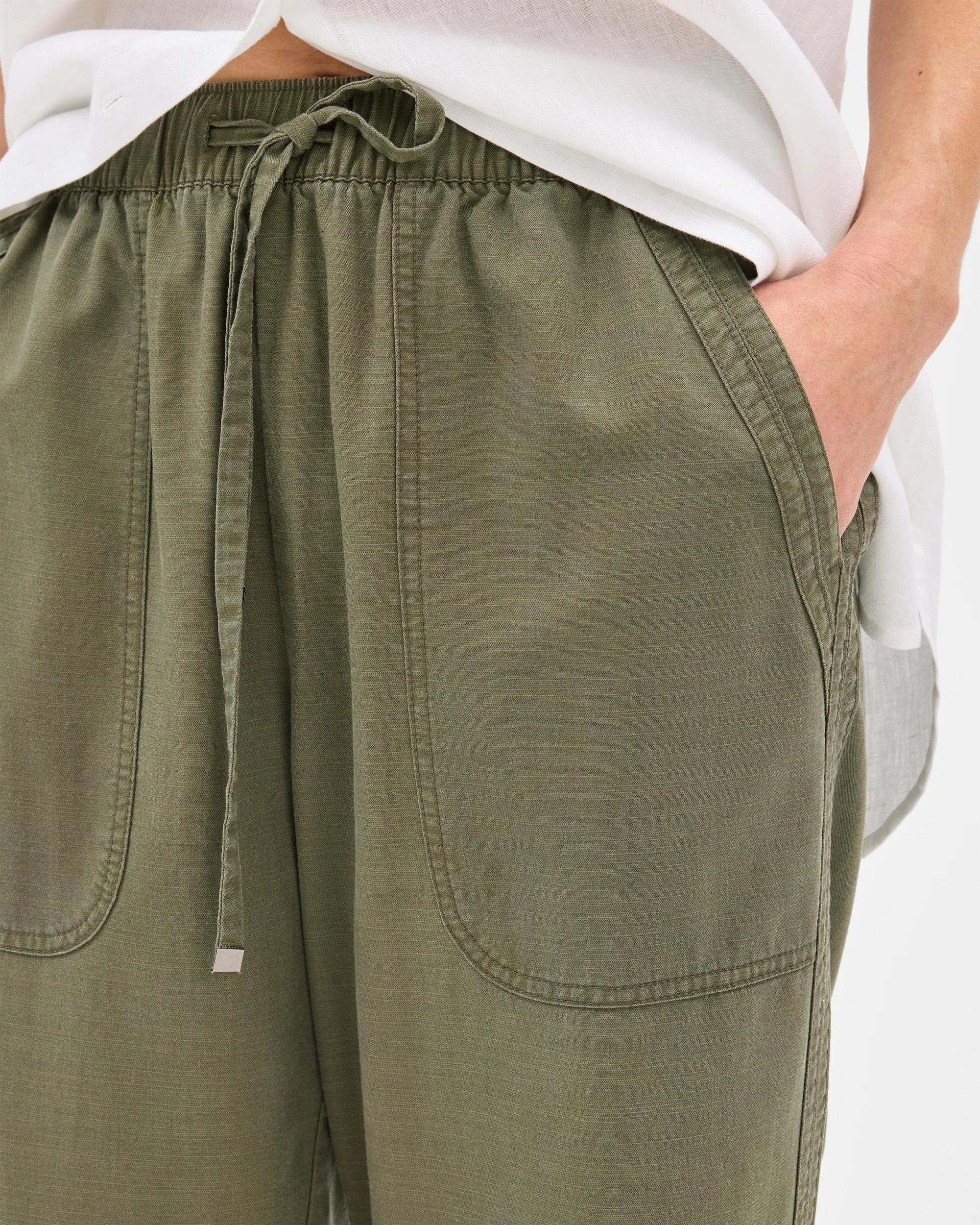 5 Target Straight Slub Pants ARMY GREEN, 5 of 6