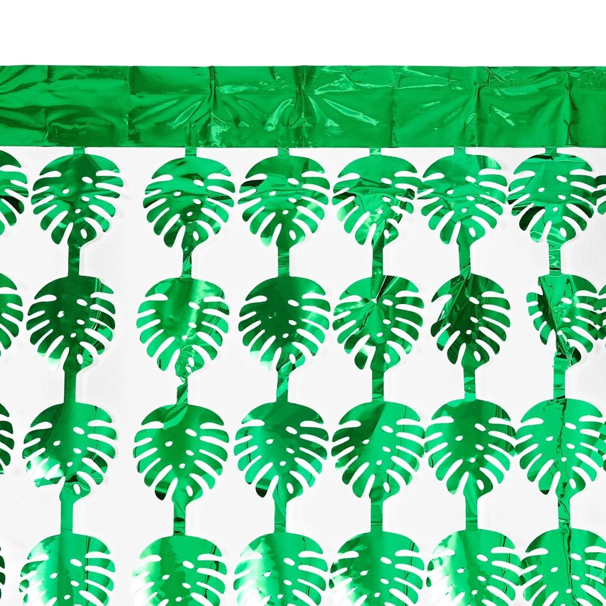 4 Green Leaf Foil Curtain, 4 of 6