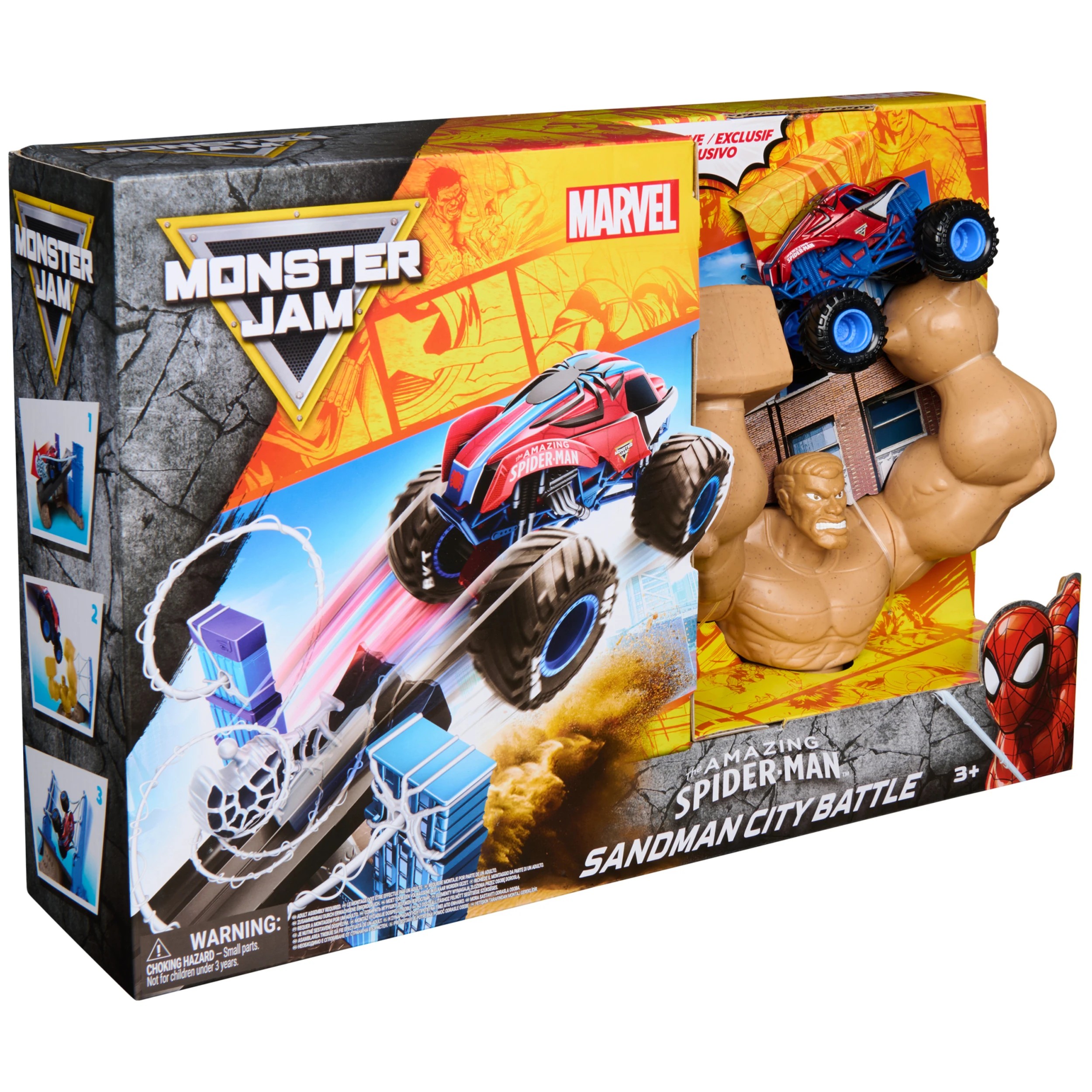 3 Marvel Monster Jam The Amazing Spider-Man Sandman City Battle Playset, 3 of 7