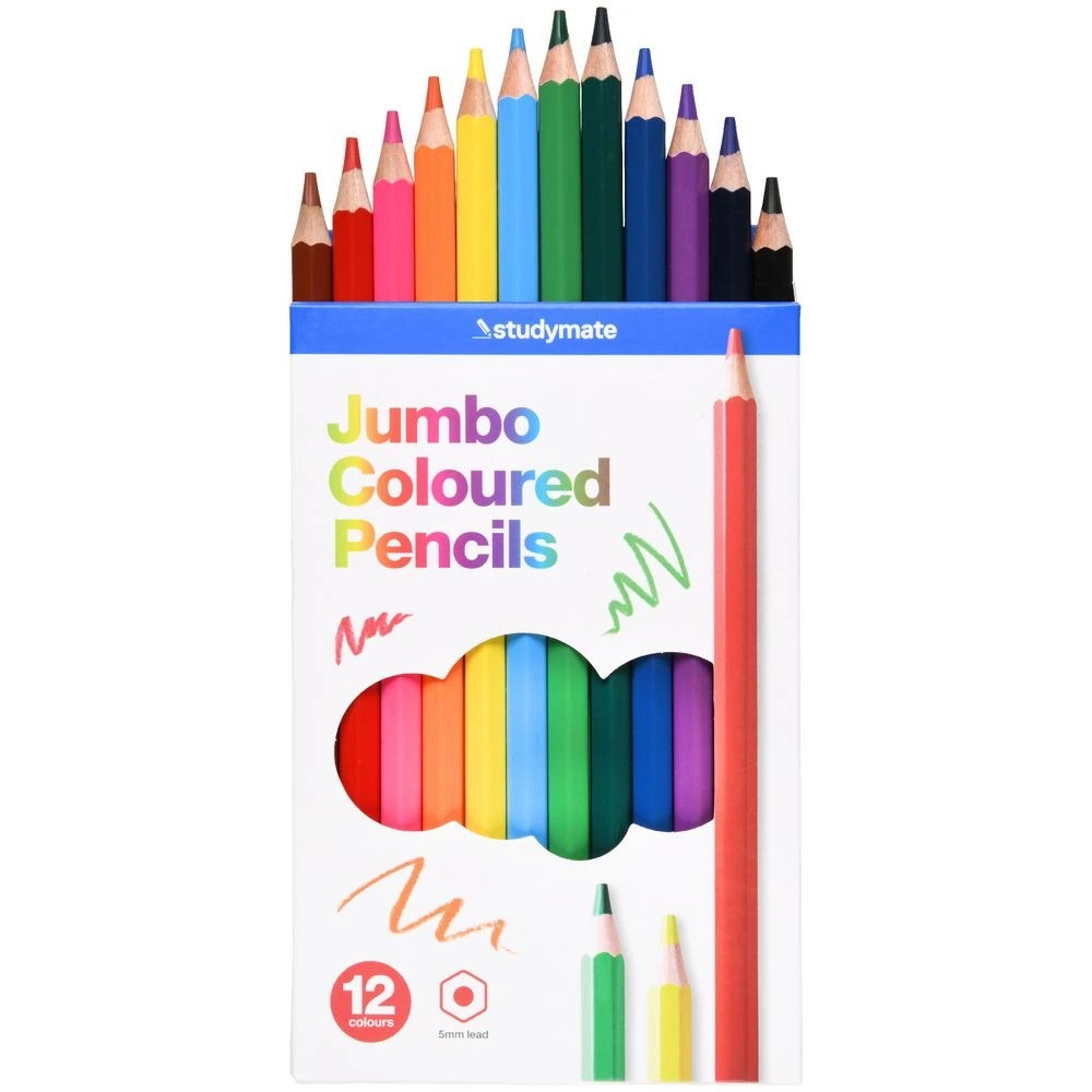 2 Studymate Coloured Jumbo Pencils 12 Pack, 2 of 10