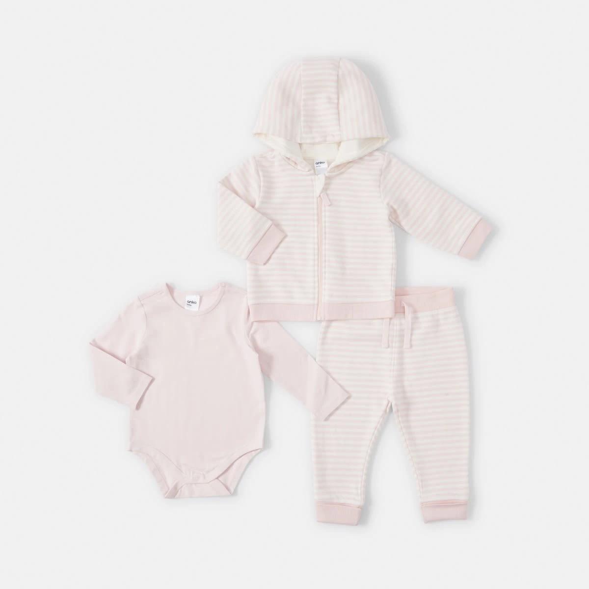 1 3 Piece Tracksuit Set Fare Pink, 1 of 8