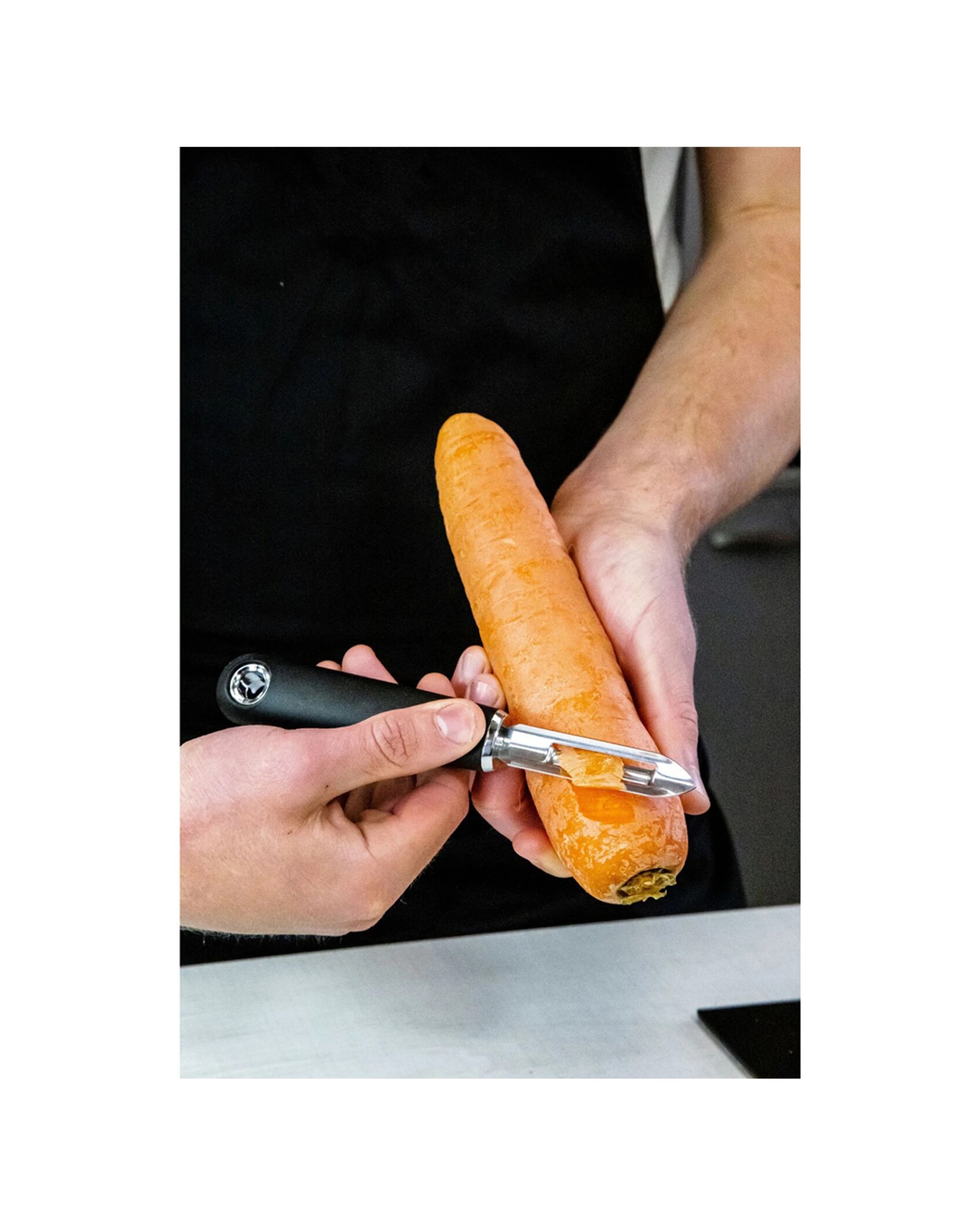 5 MasterCraft 4PK Soft Grip Stainless Steel Fixed Head Peeler With Thumb Holder - Black, 5 of 5