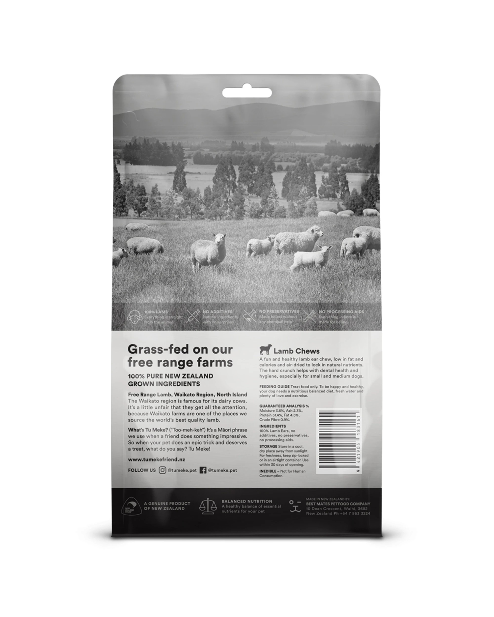4 Tu Meke Friend Air-Dried Natural Dog Treats Lamb Chews 2 Pack 80g - Plain, 4 of 4