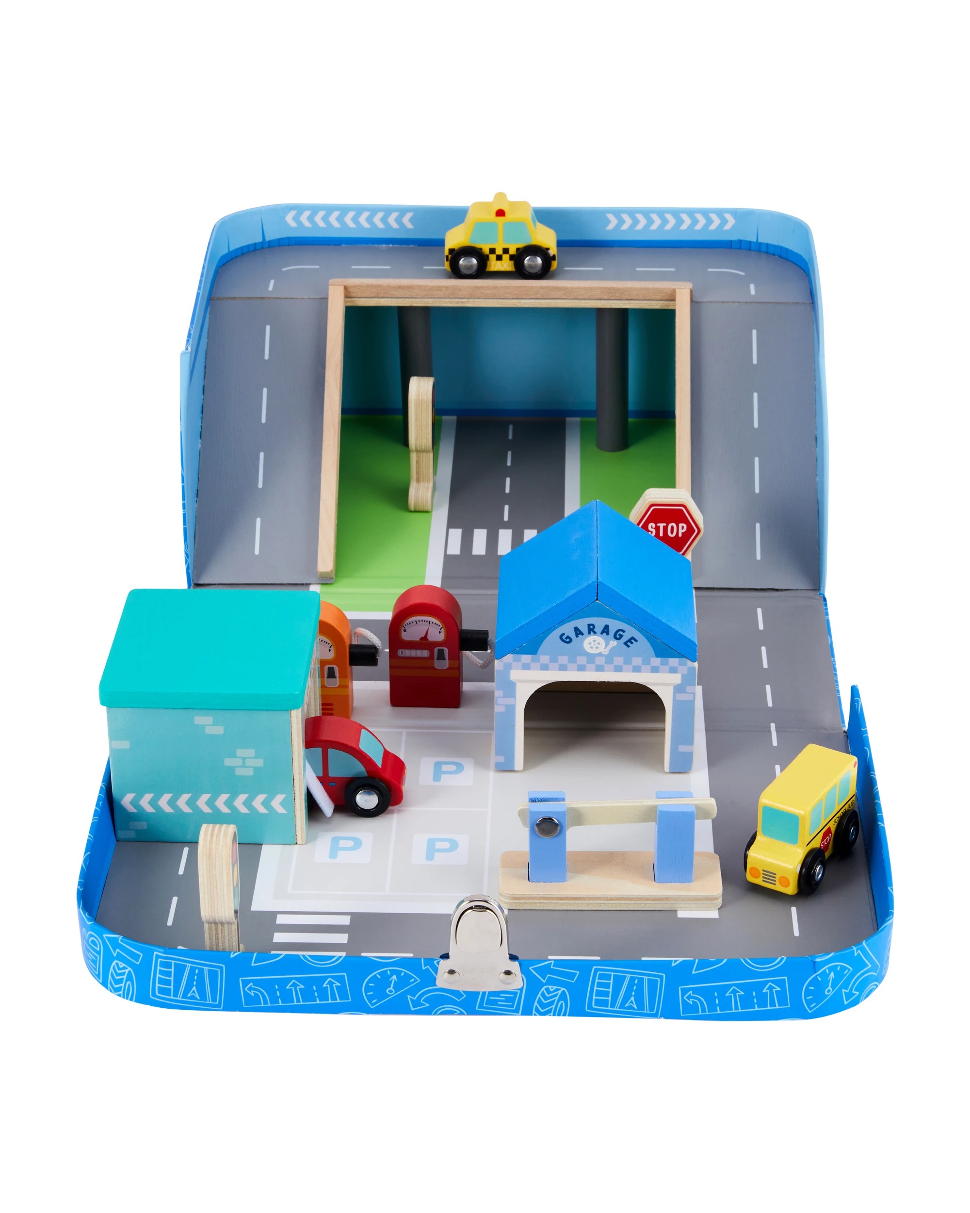 2 12 Piece Wooden Play Suitcase Vehicles Set, 2 of 8