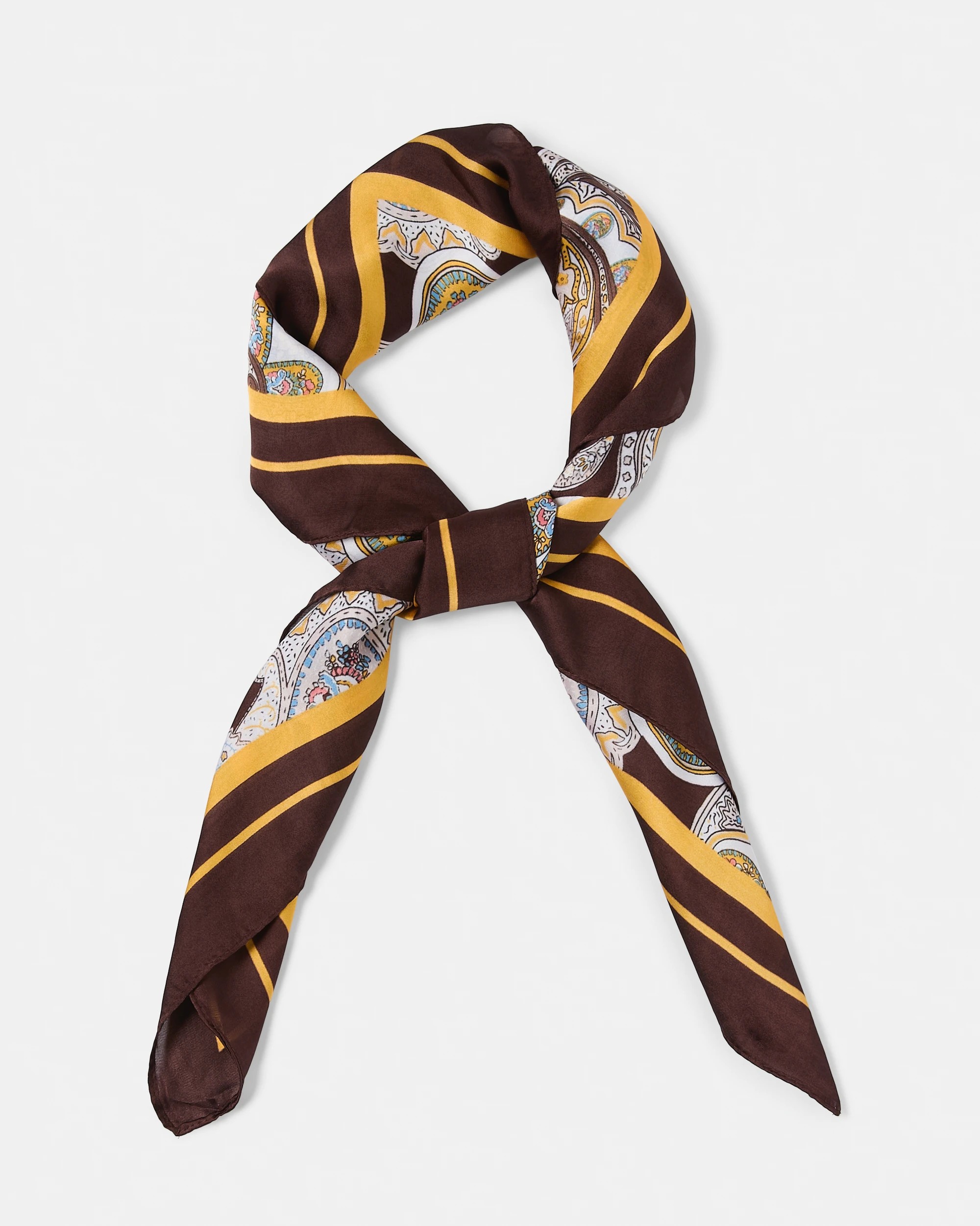 1 Paisley Hair Scarf - Brown, 1 of 4