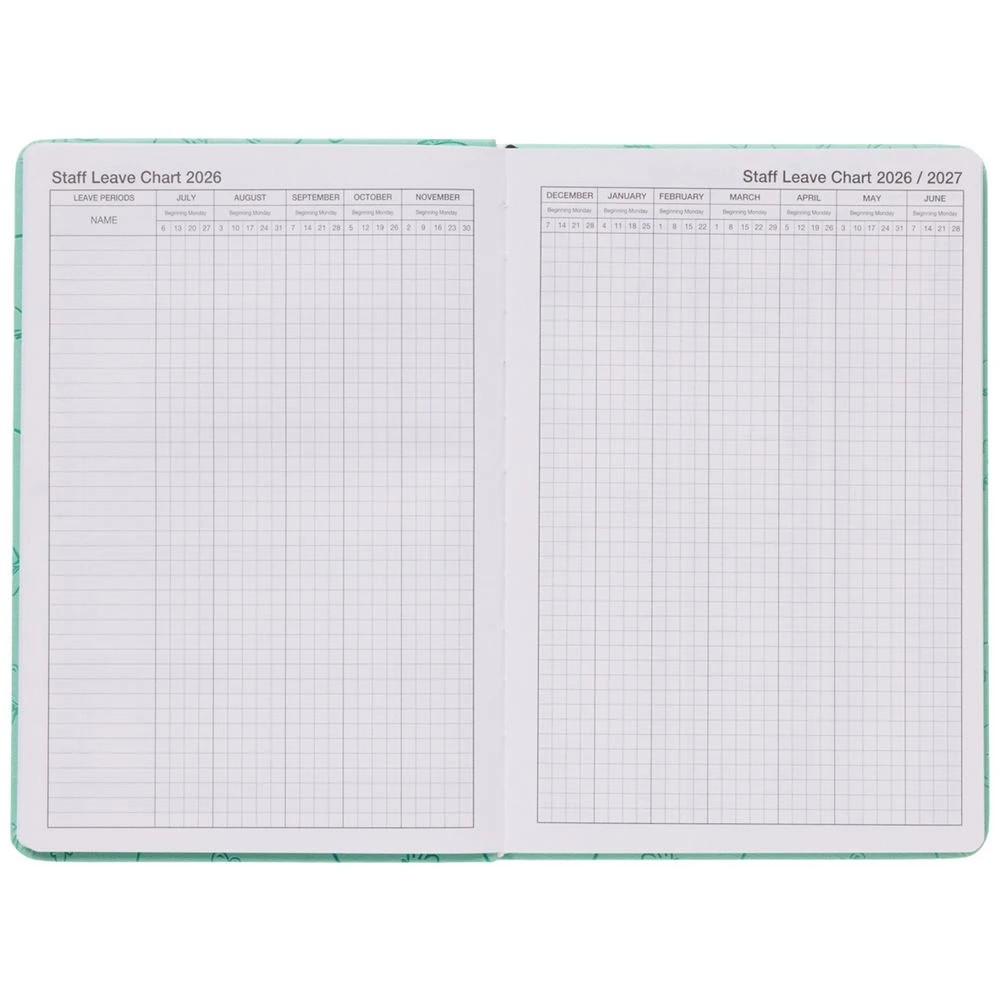 5 J.Burrows A5 Week-To-View Embossed Diary FY26/27 Sage, 5 of 6