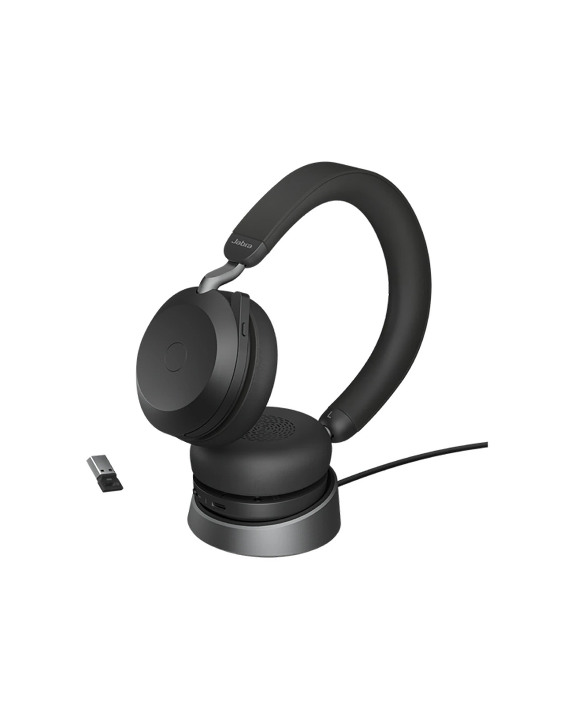 1 Jabra Wireless Evolve2 75 Uc Stereo Bluetooth Headset Charging Stand ANC - Black, 1 of 4