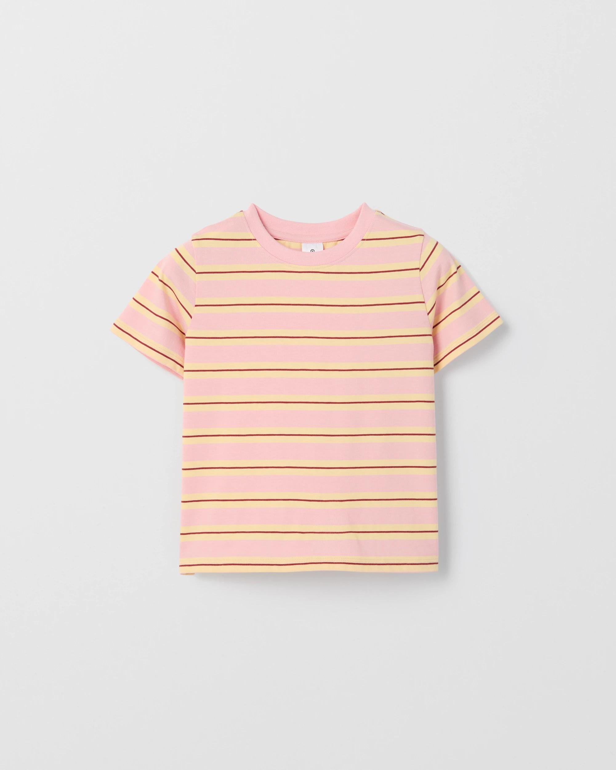 7 Target Kids Australian Cotton 3 Pack T-Shirts CORAL STRIPE, 7 of 9