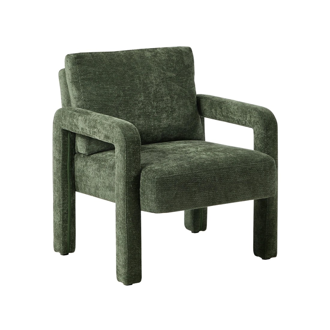 1 Oikiture Armchair Velvet Accent Chairs 1 Seater Lounge Sofa Chair - Green, 1 of 10