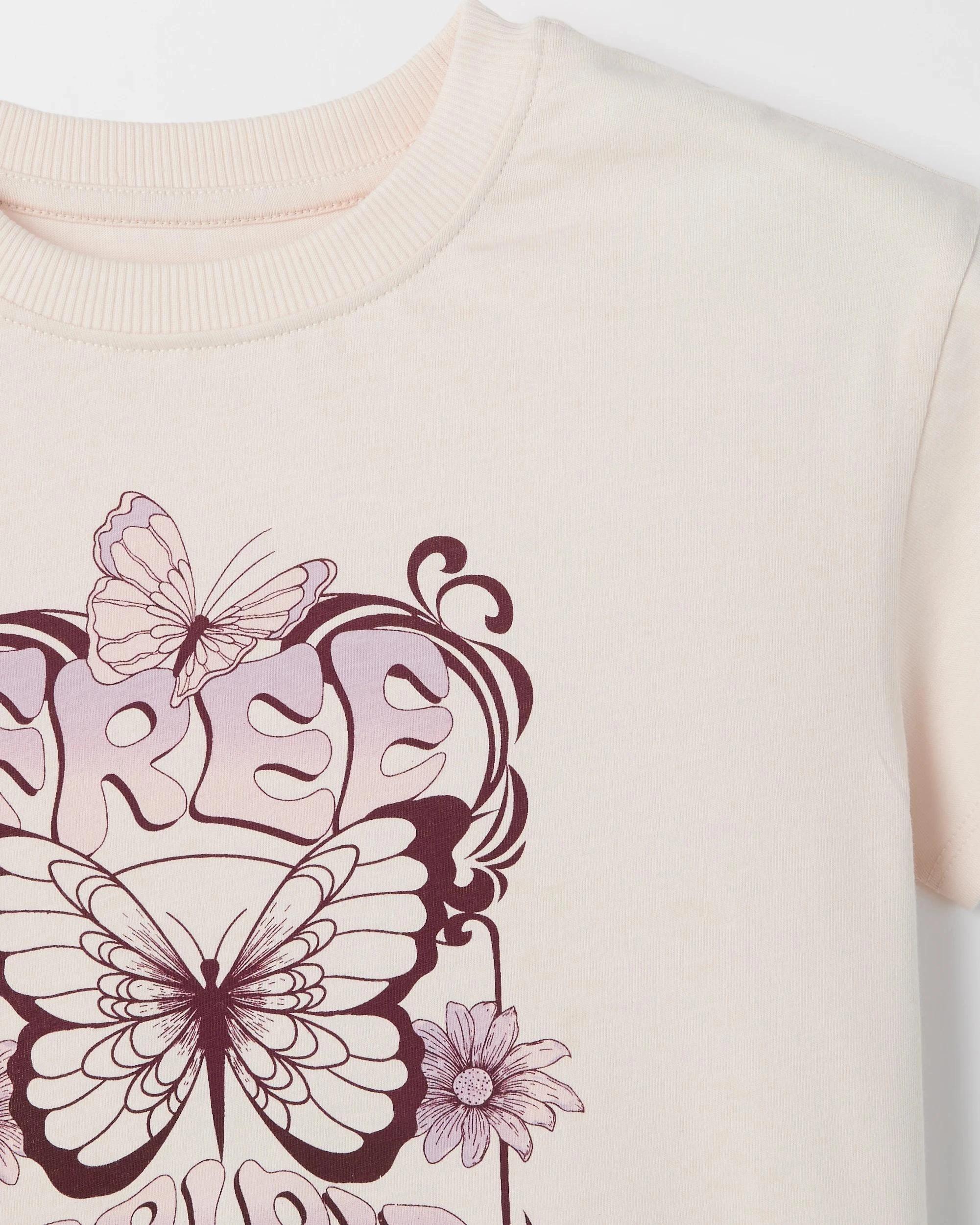 2 Target Kids Australian Cotton Boxy T-Shirt BUTTERFLY CREAM, 2 of 2