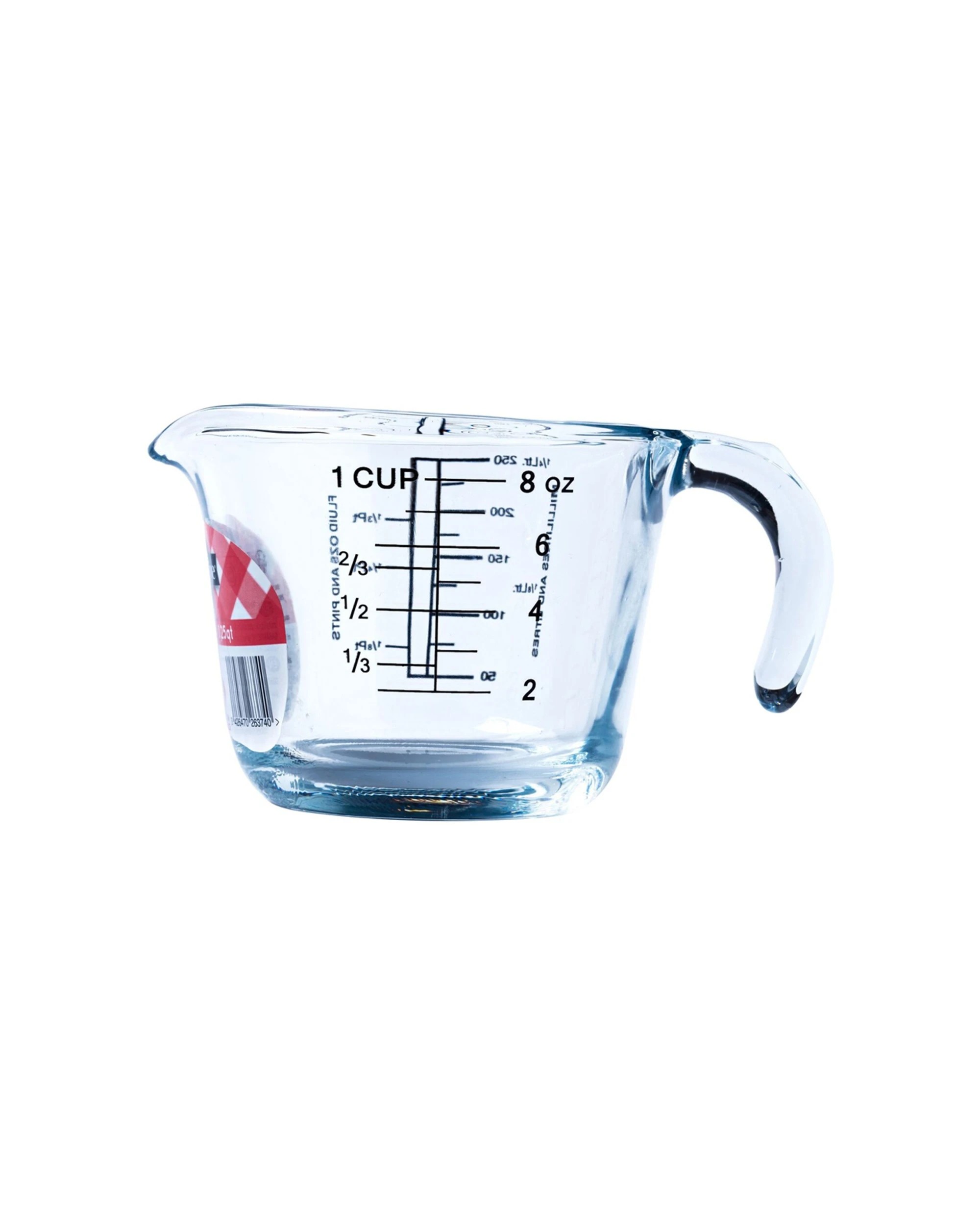 1 Ocuisine 0.25l Glass Measuring Jug With Handle Kitchen Measuring Cup - Plain, 1 of 4