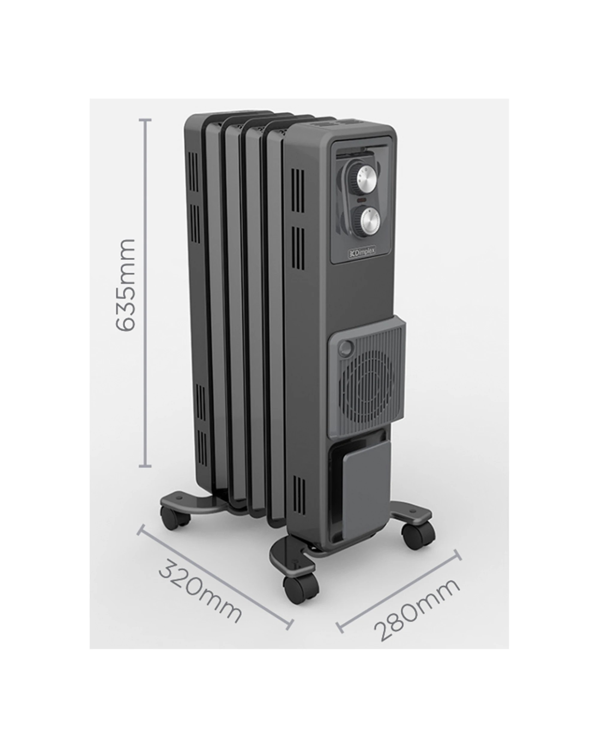 2 Dimplex Radiator Oilless Heater Portable Space Heater 2 Heat Settings 5 Fins - Black, 2 of 4