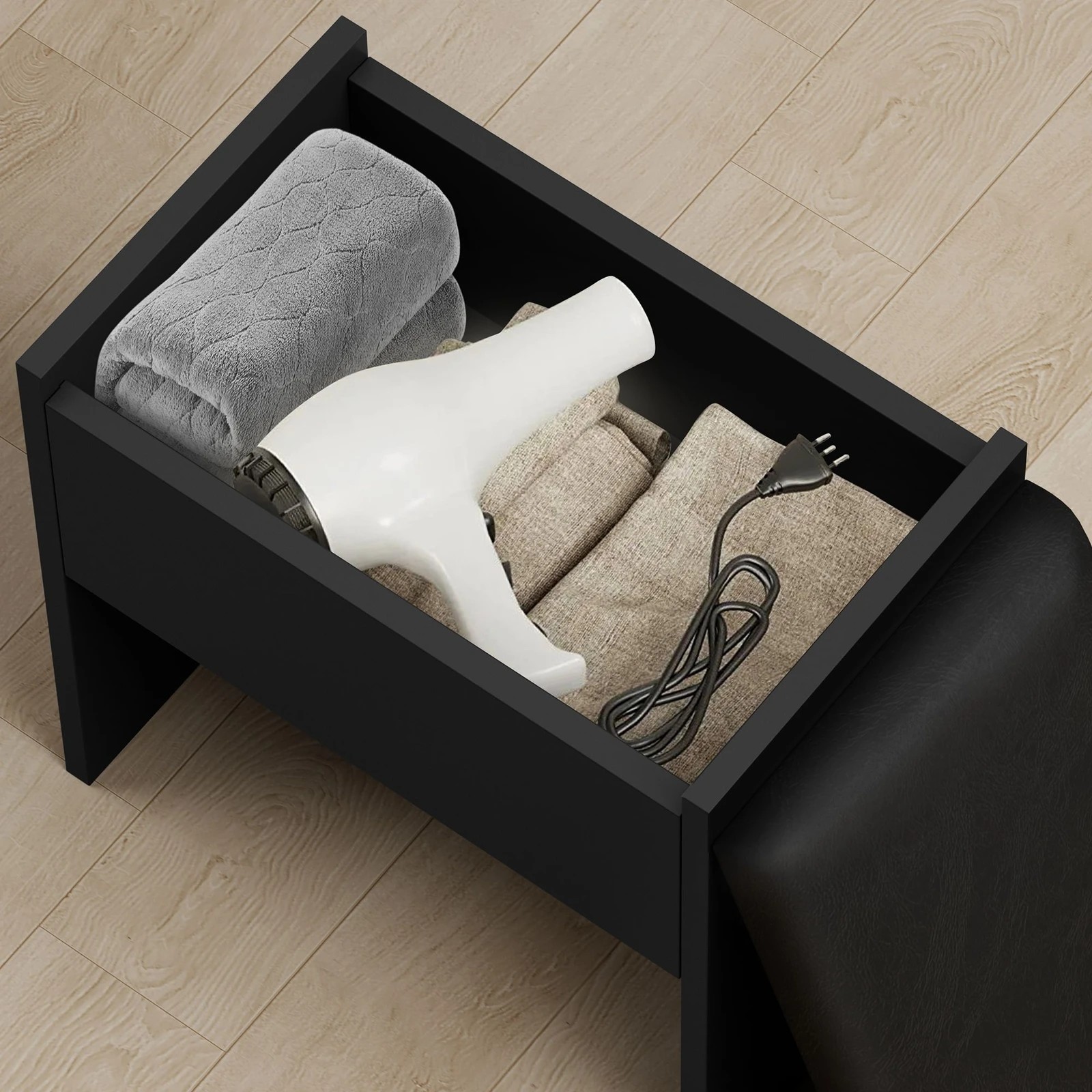 4 Alfordson Dressing Table Stool Set Makeup Mirror Desk Storage Drawers - Black, 4 of 10