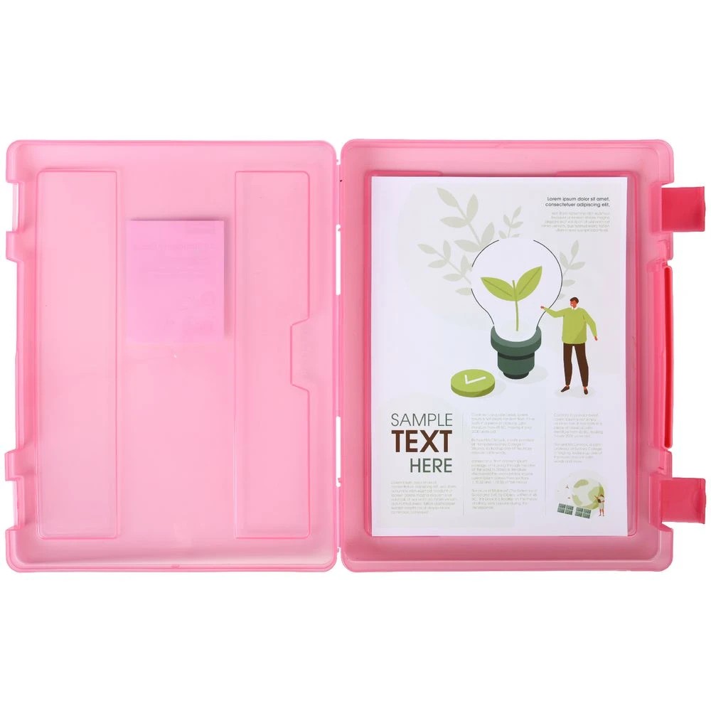 3 J.Burrows Stationery Case with Handle Pink, 3 of 4