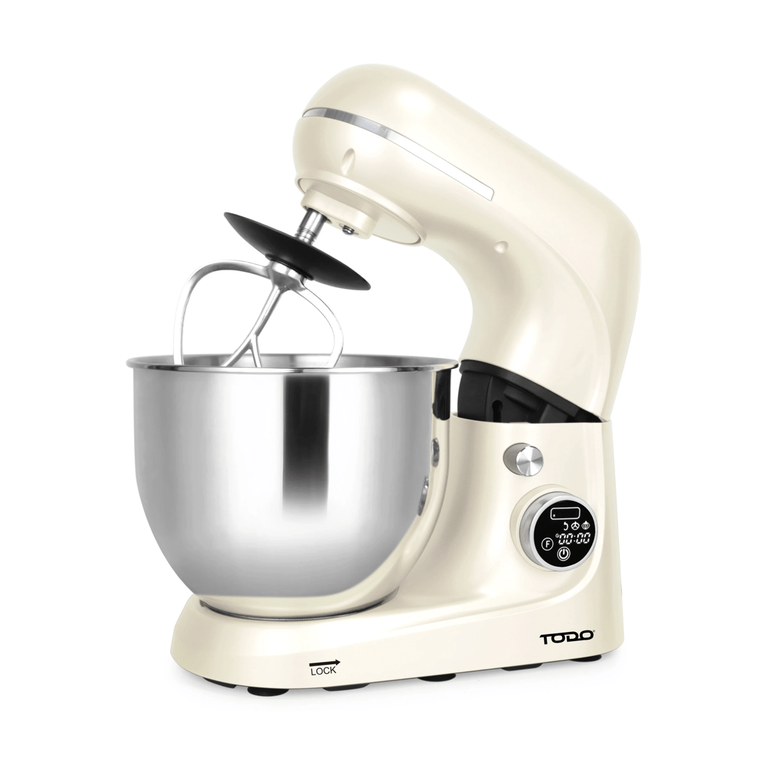 4 TODO 1100W Electric Stand Mixer 5.3L Stainless Steel Bowl Heated Fermentation LCD Touch Screen Control - Cream, 4 of 7