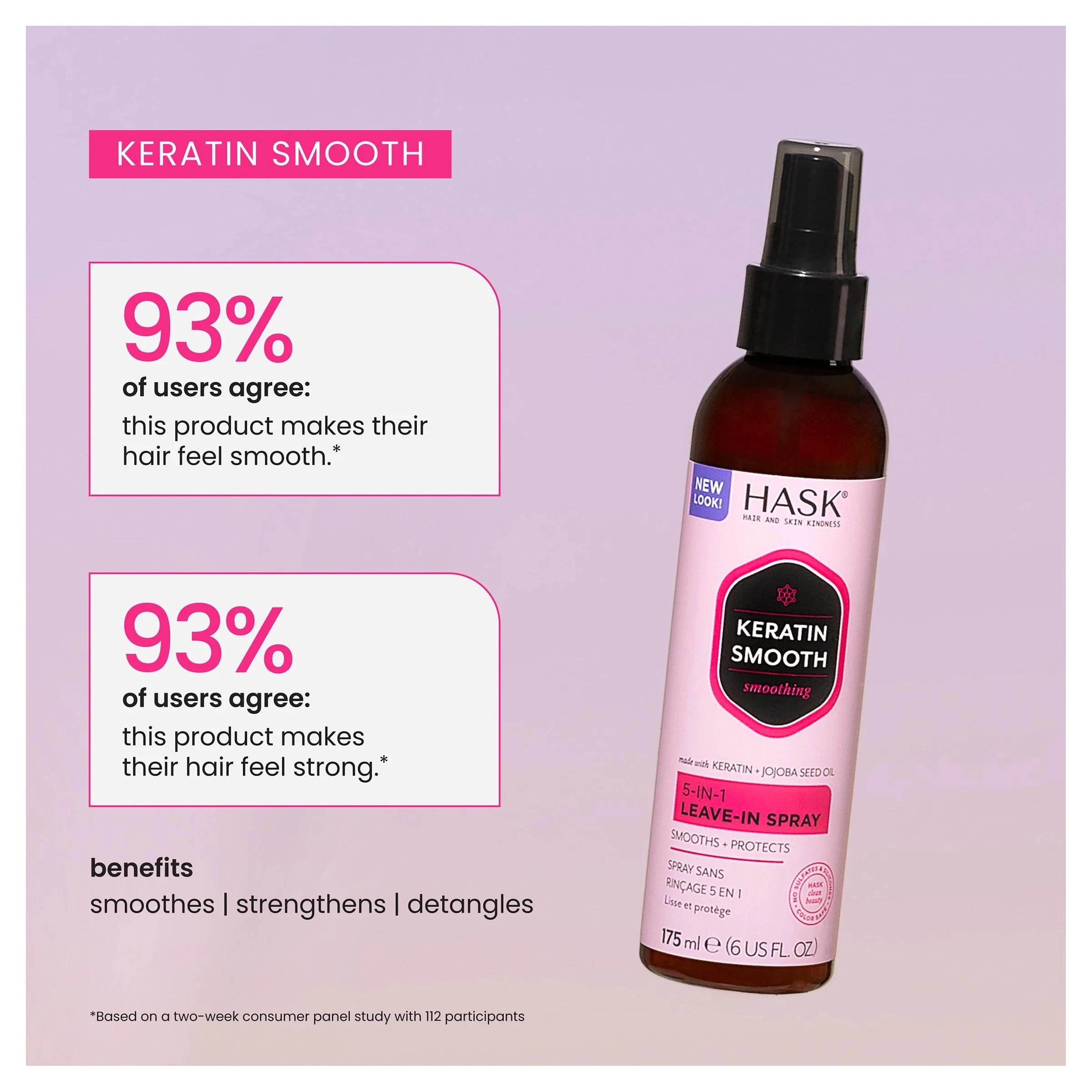 6 Target HASK Keratin Smooth 5-in-1 Leave-in Spray 175ml - Keratin and Jojoba Seed Oil - Multi, 6 of 10