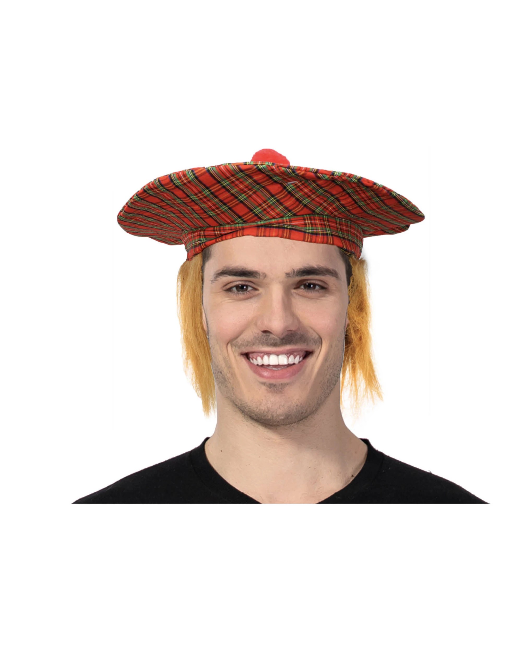 1 BR Costumes Tam O'Shanter Fancy Dress Hat with Hair, 1 of 2