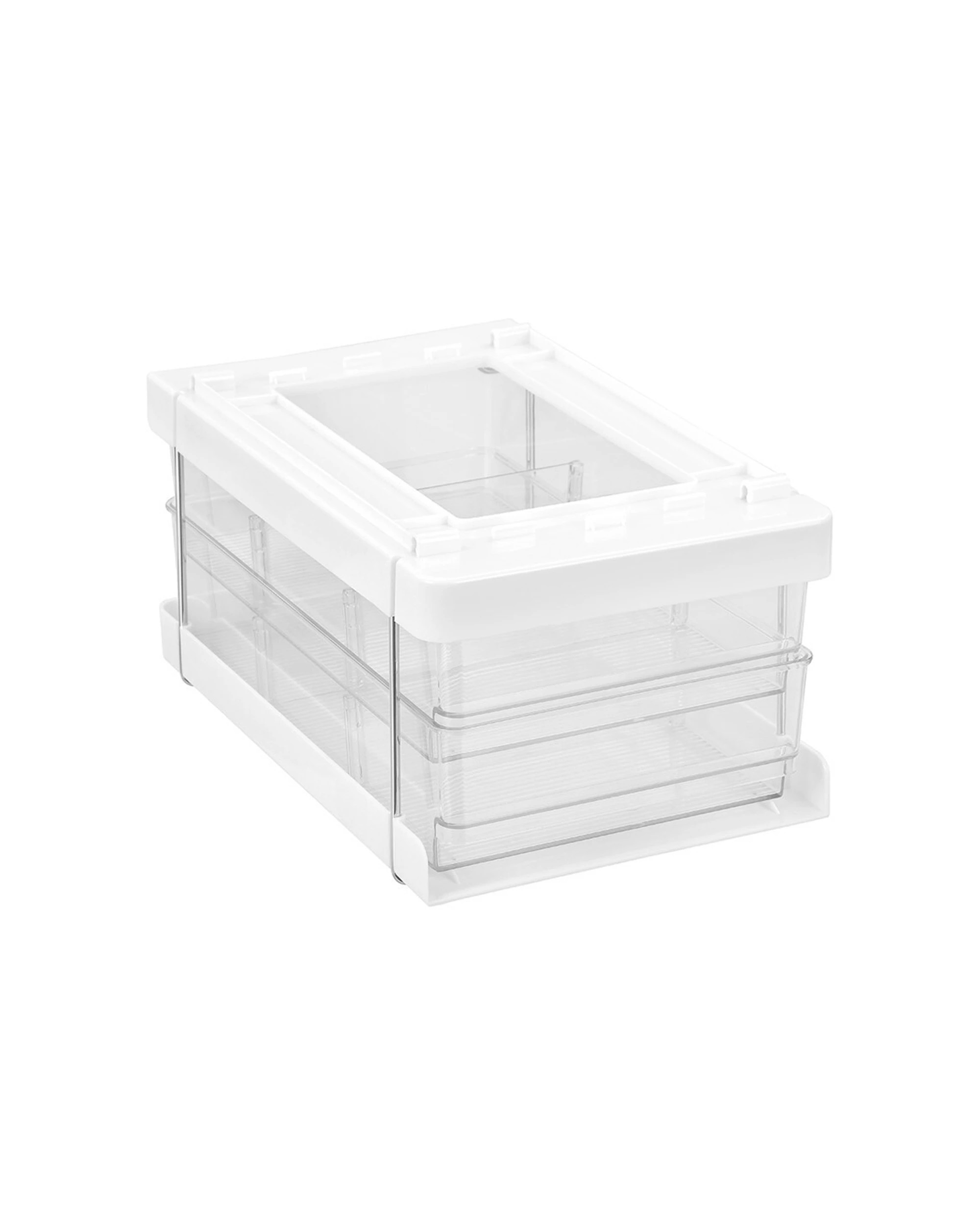 3 Boxsweden 2-Tier Crystal Drawer Trays With Dividers Organiser Storage Solution - Clear, 3 of 4