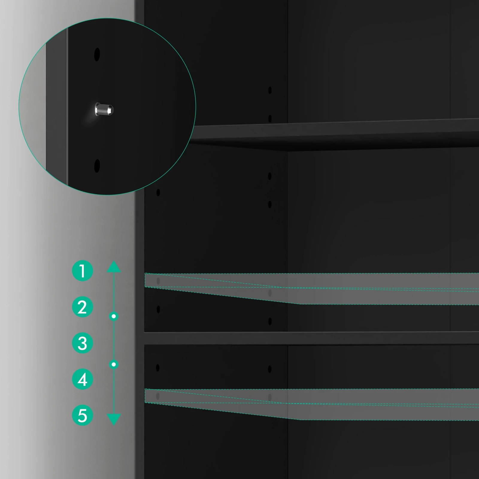 7 Alfordson Wardrobe 3 Drawers Clothes Storage Cabinet - Black, 7 of 10